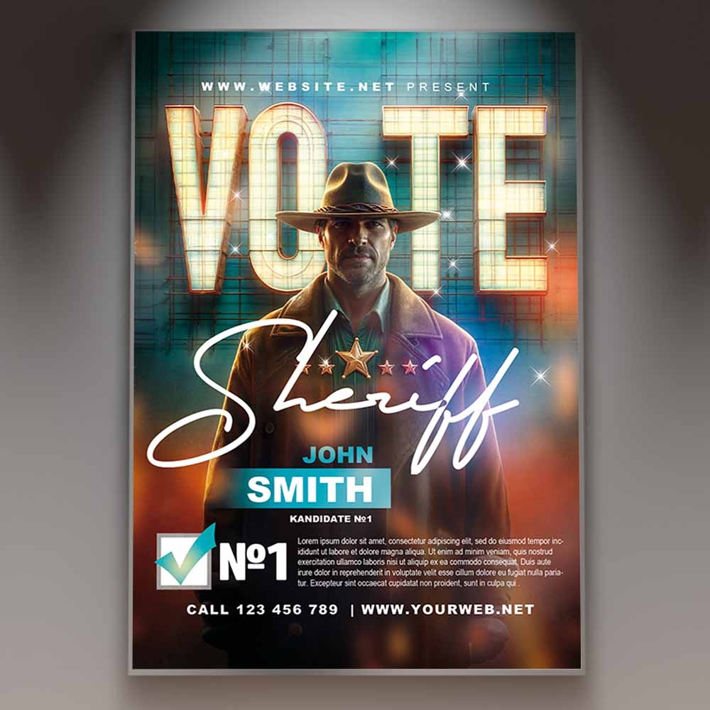 Sheriff Vote 2024 Card Printable PSD Template PSDmarket Sheriff Vote 2024 Card Printable PSD Template PSDmarket