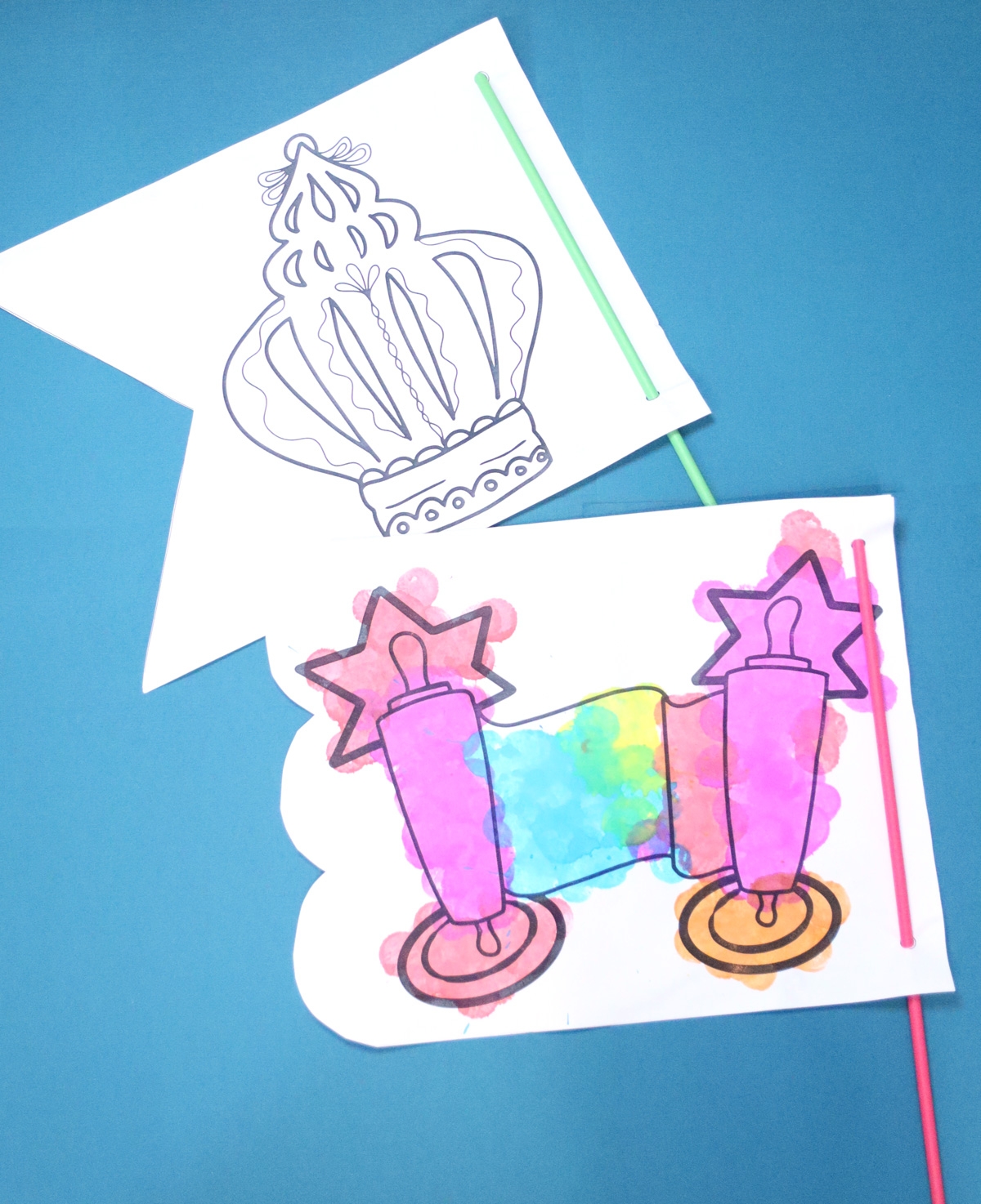Simchat Torah Flags To Color U0026 Craft Jewish Moms U0026 Crafters