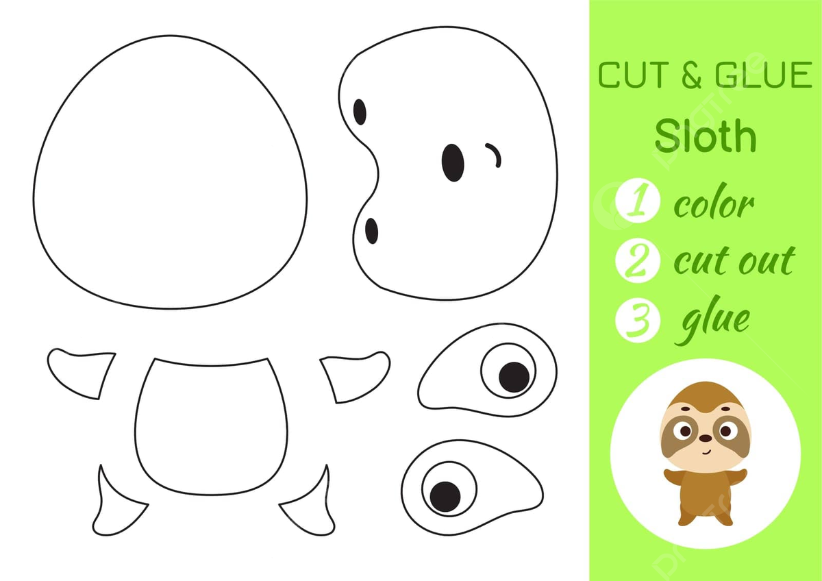 Sloth Paper Craft For Preschoolers Education Coloring Color Vector Cat Drawing School Drawing Ring Drawing PNG And Vector With Transparent Background For Free Download