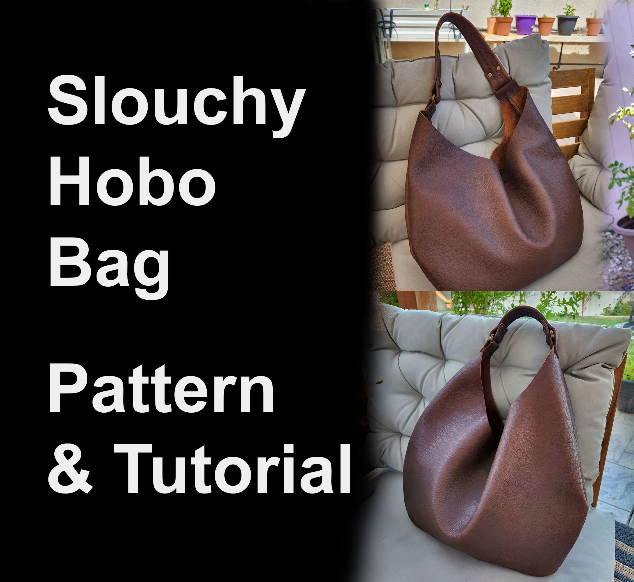 Slouchy Hobo Bag Pattern DIY Leather Slouch Bag Pattern PDF Download Leather Hobo Bag With Video Tutorial Etsy
