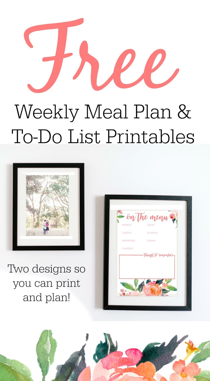 Free Printable Menu Template Picture Frame