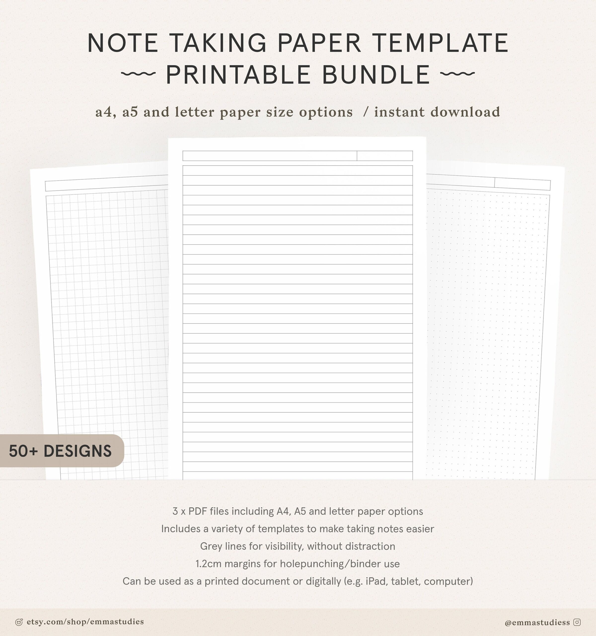 Free Printable Note-Taking Templates Pdf