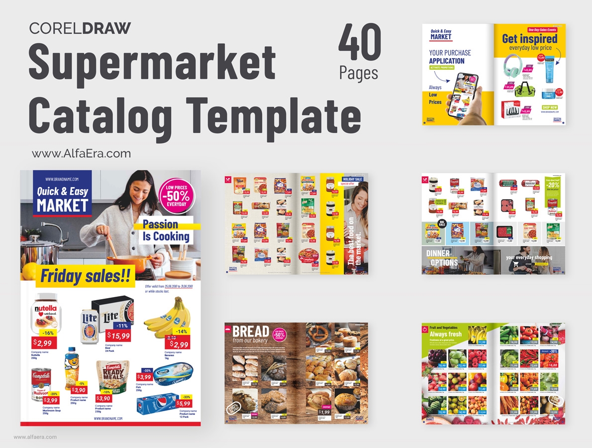Supermarket Catalog Template ALFAERA CorelDRAW Templates Catalog Magazine Brochure