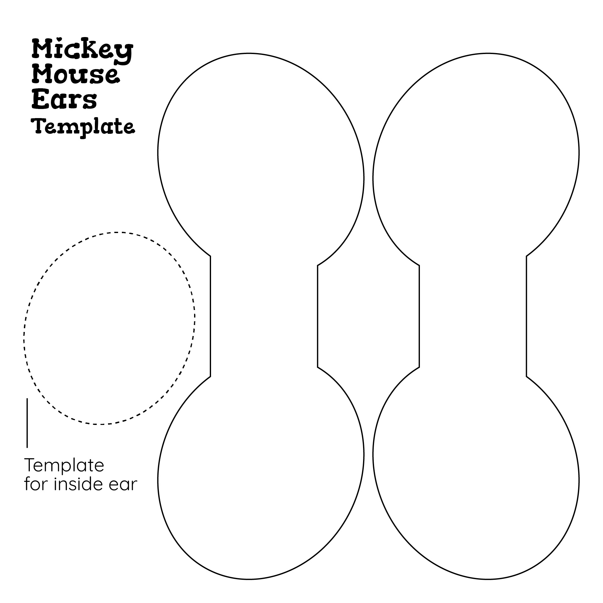 Free Printable Mickey Ears Template