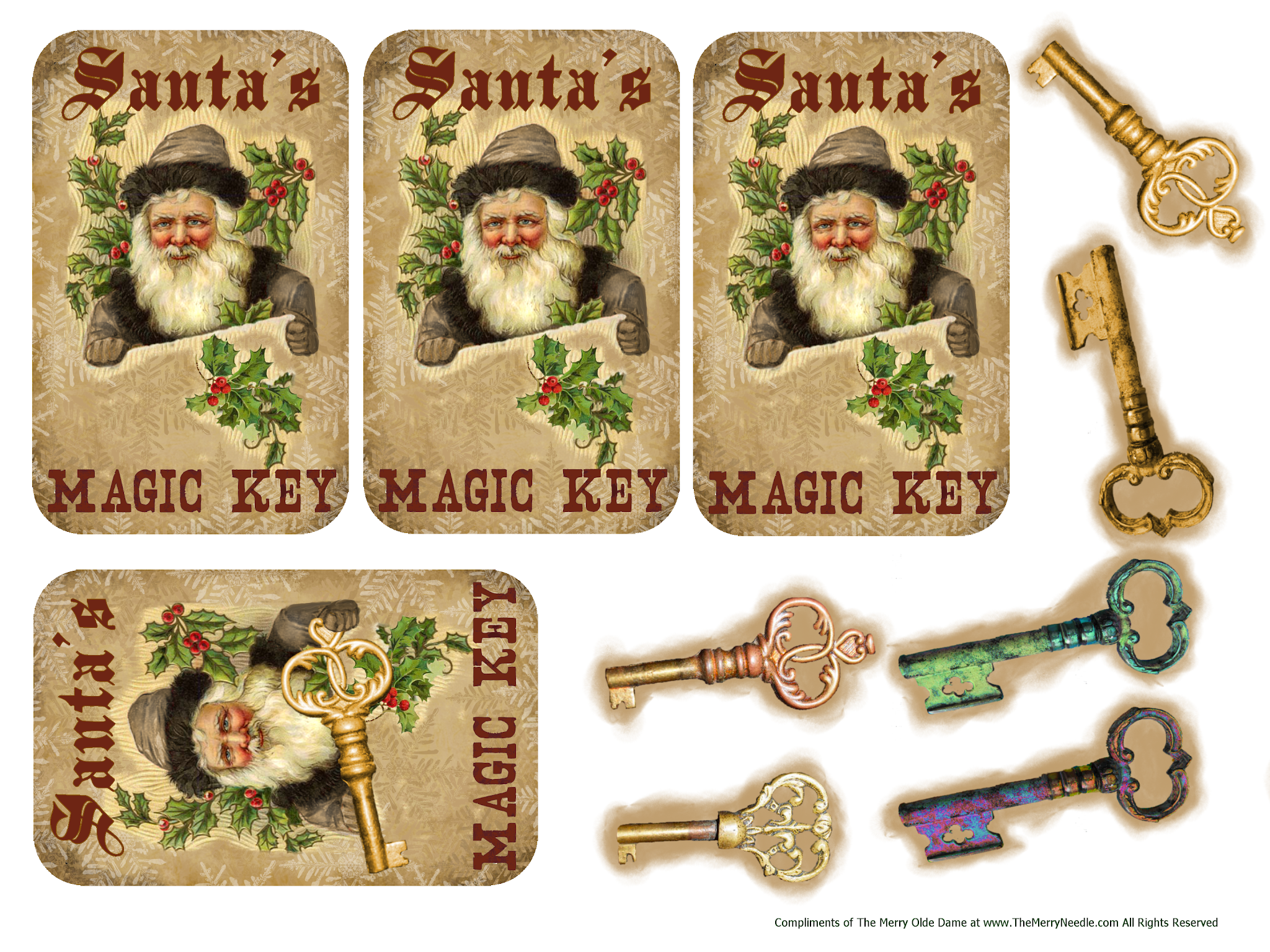 The Merry Needle Santa s Magic Key Free Printable To Reassure Kids