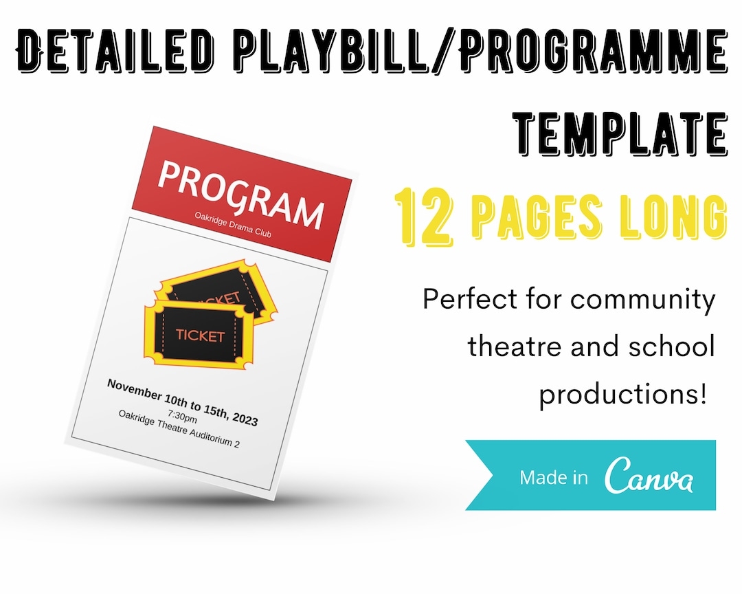 Free Printable Playbill Template