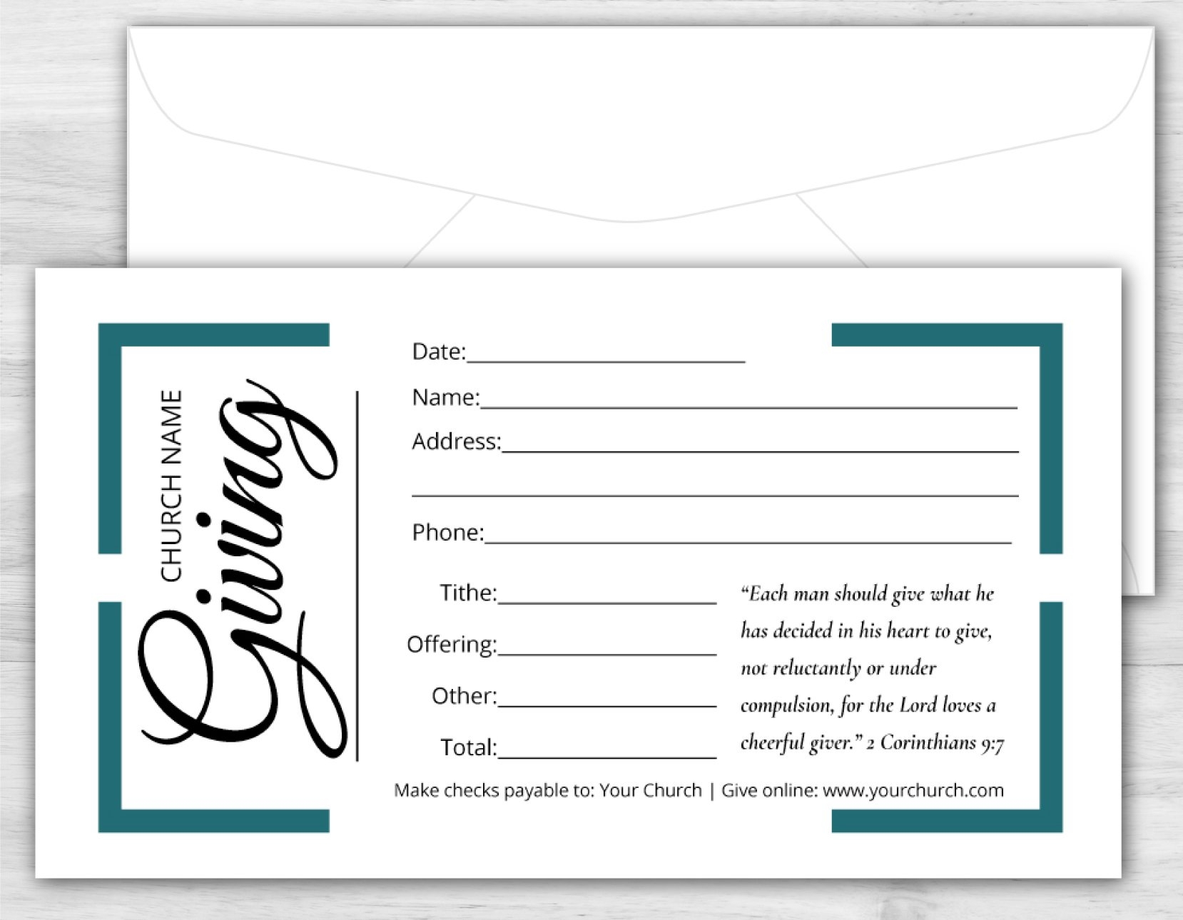 Tithe Envelope 1023 DisciplePress Memorial U0026 Funeral Printing