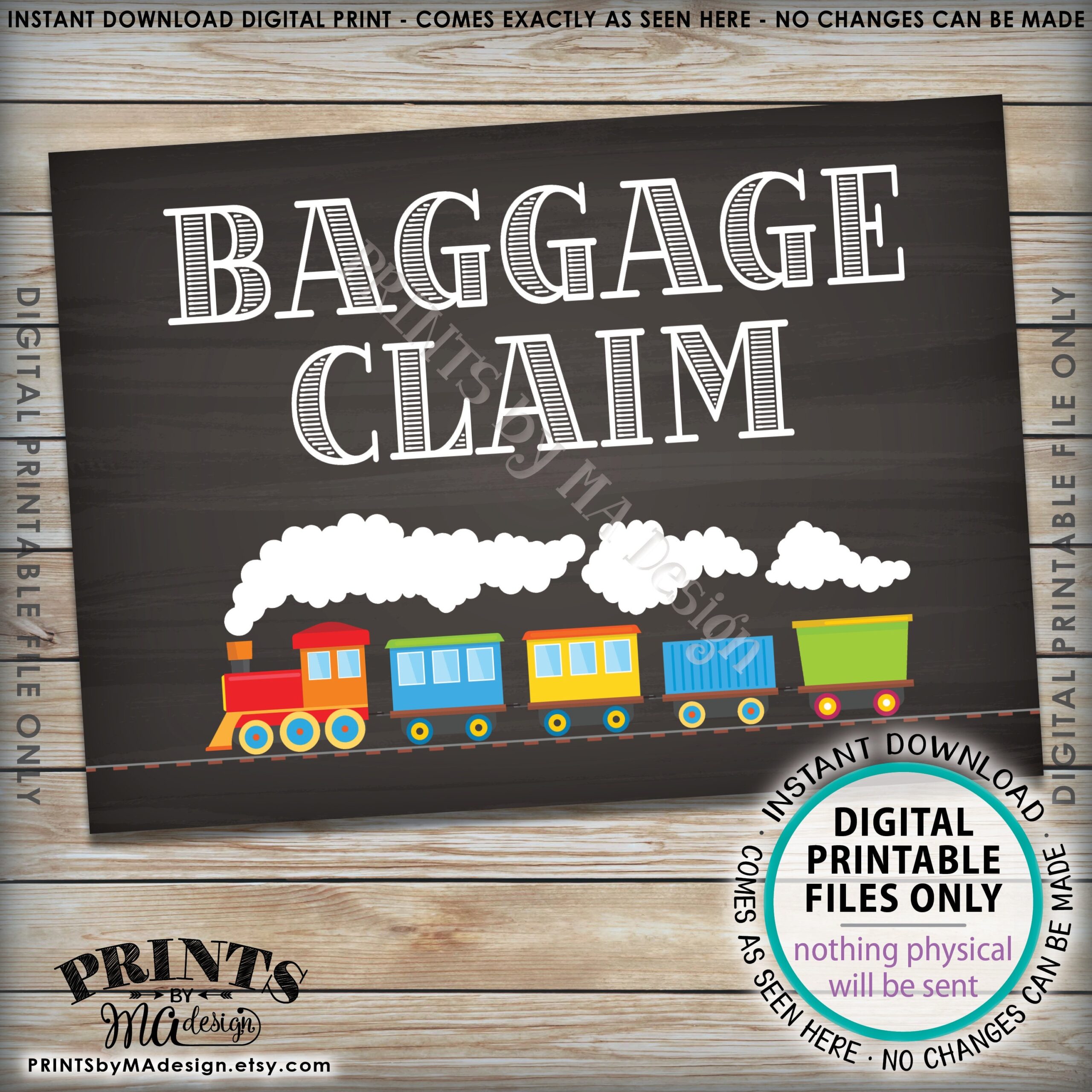 Train Birthday Signs Train Theme Birthday All Aboard The 