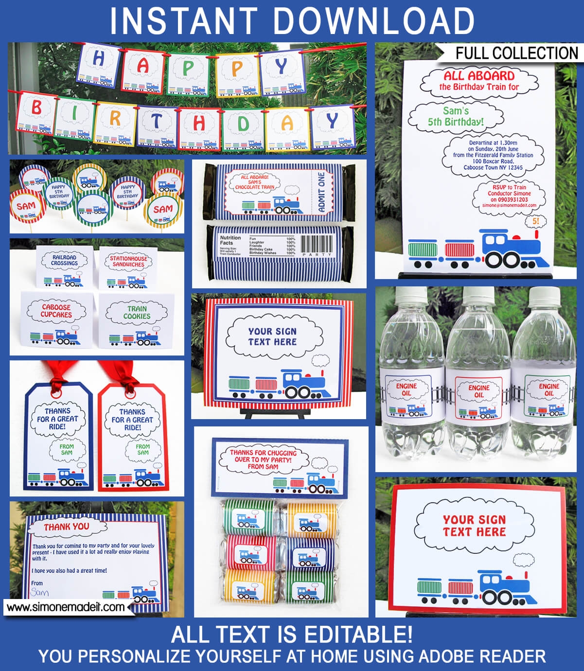 Train Party Printables Invitations U0026 Decorations