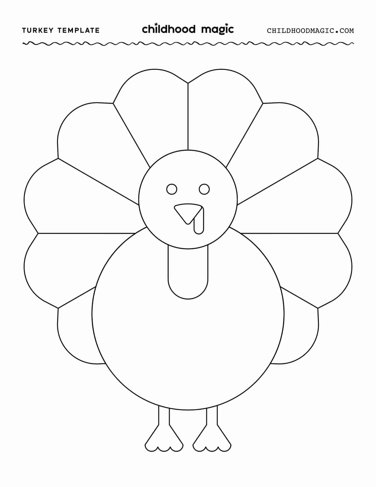 Free Printable Kindergarten Turkey Template
