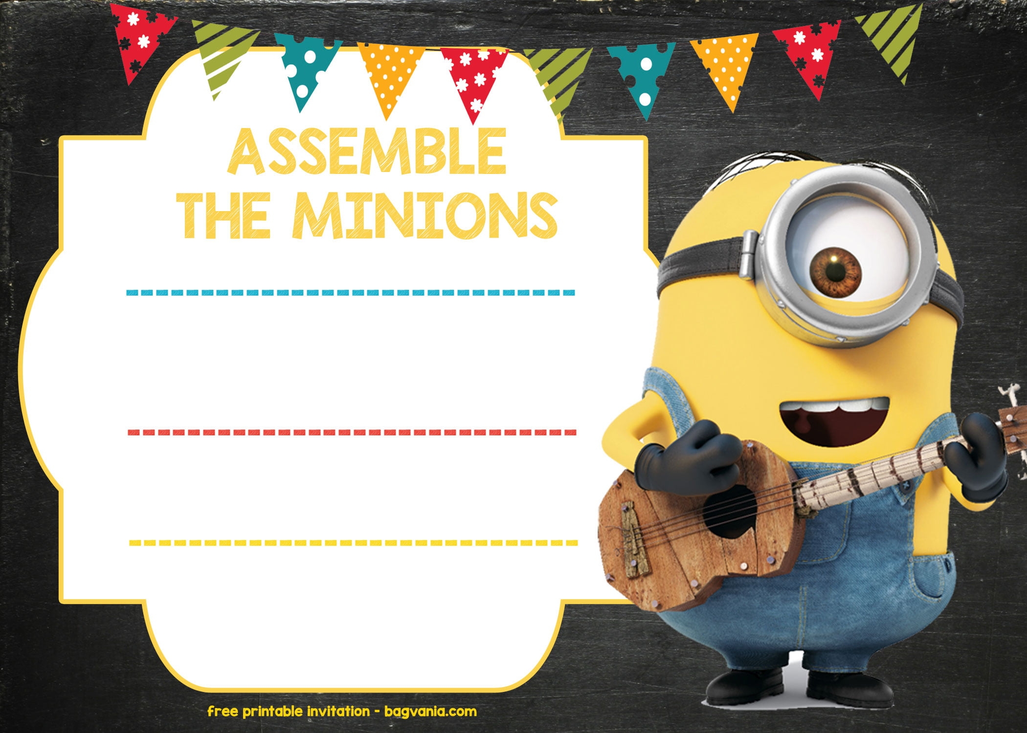 Free Printable Minion Birthday Invitation Templates