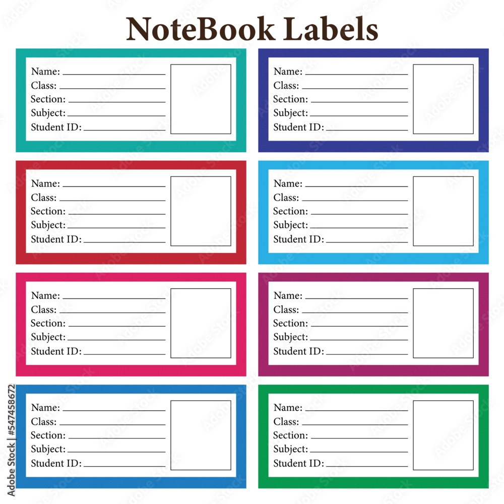 Free Printable Notebook Label Templates