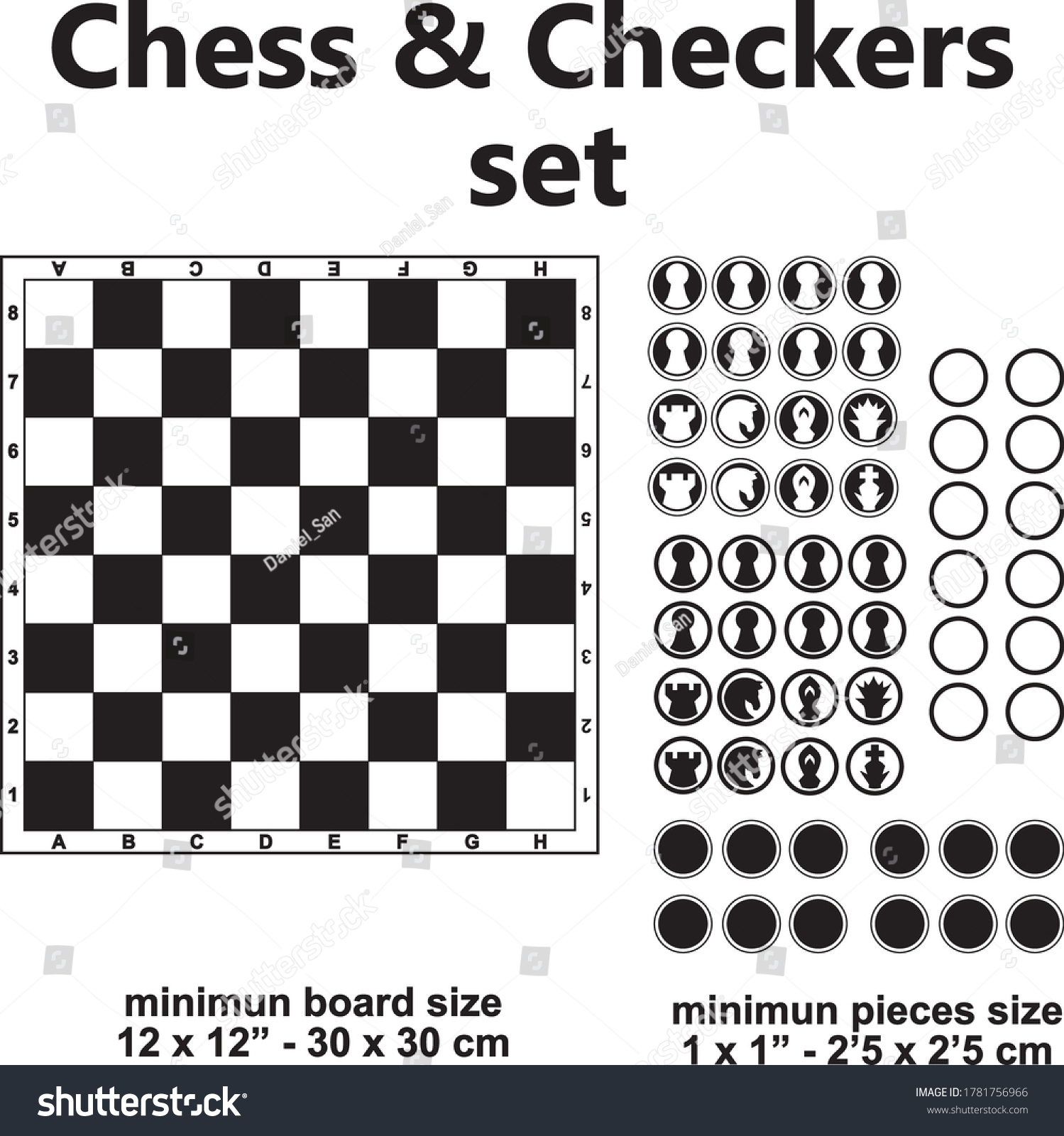 Free Printable Miniature Chess Board Template