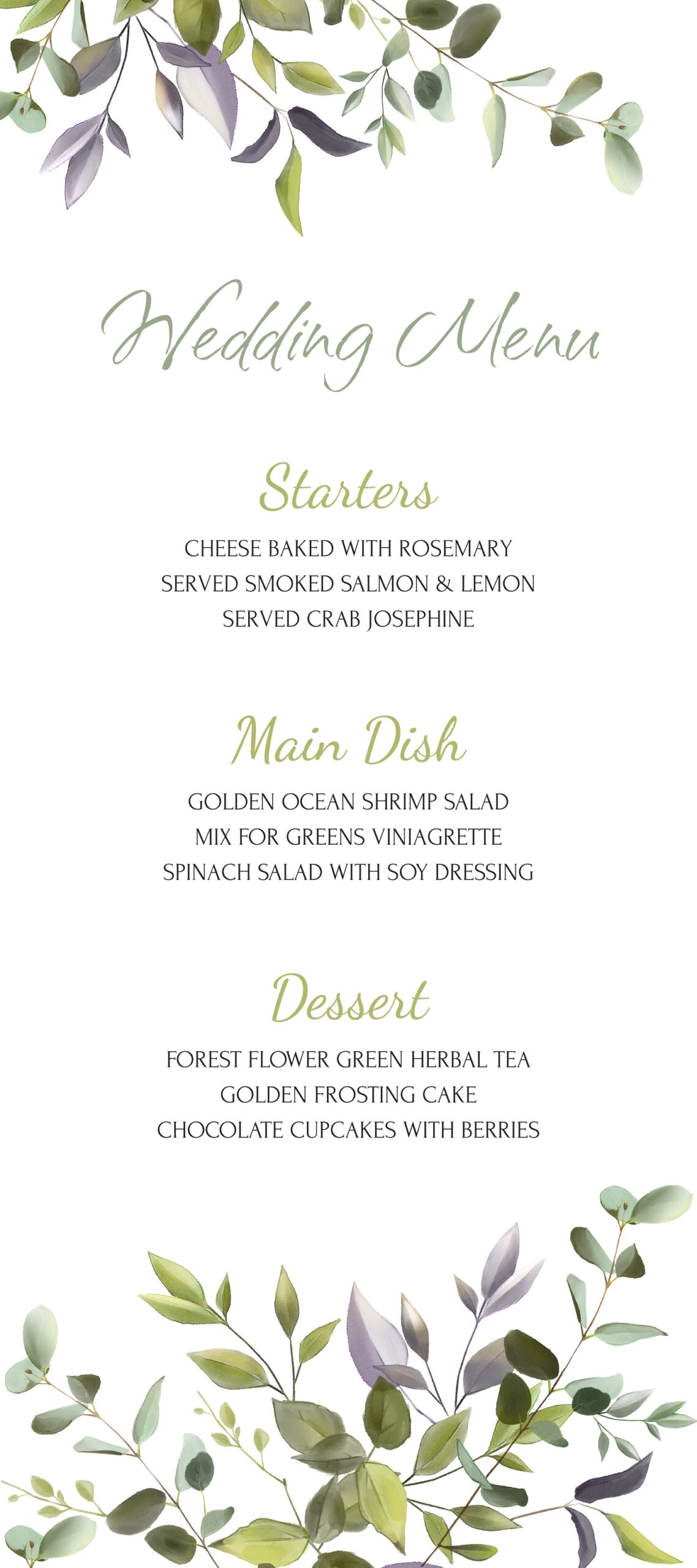 Free Printable Menu Templates For Wedding Free Printable Menu Templates For Wedding