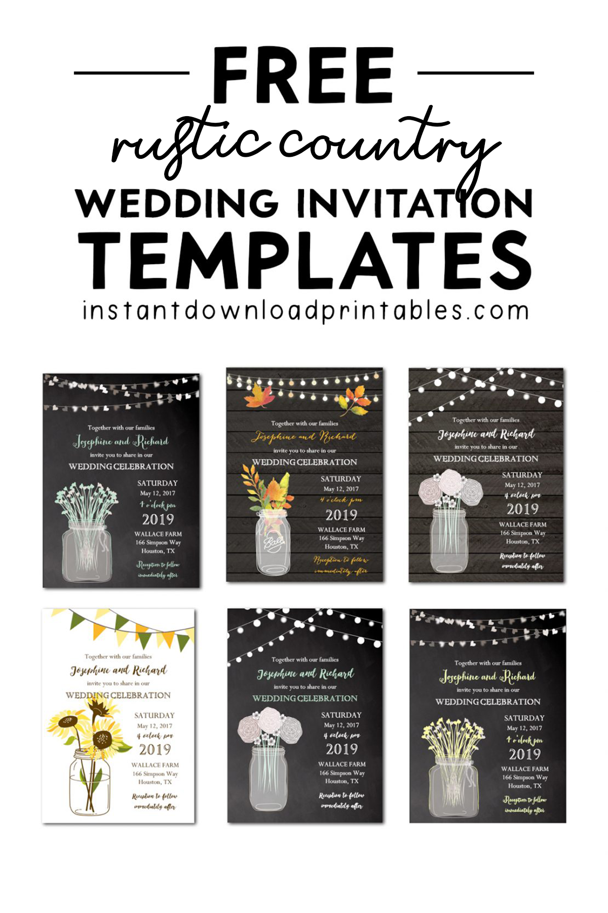 Free Printable Photo Wedding Invitation Templates