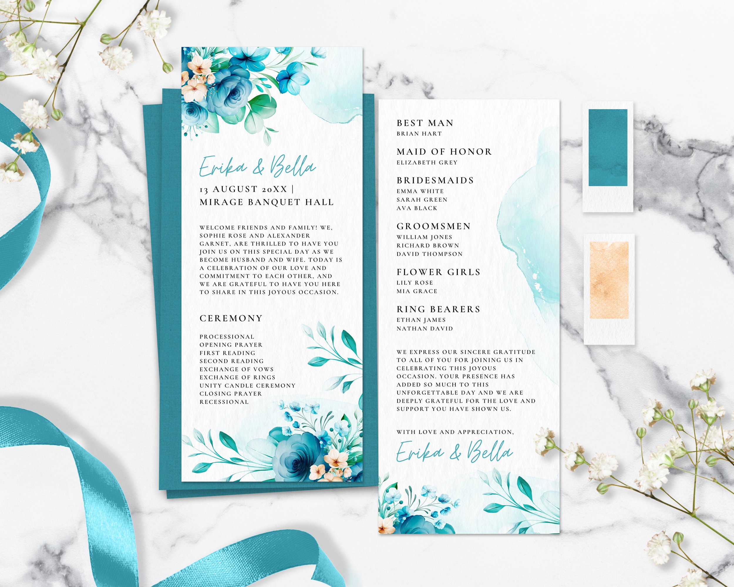 Free Printable Peacock Wedding Program Templates Free Printable Peacock Wedding Program Templates