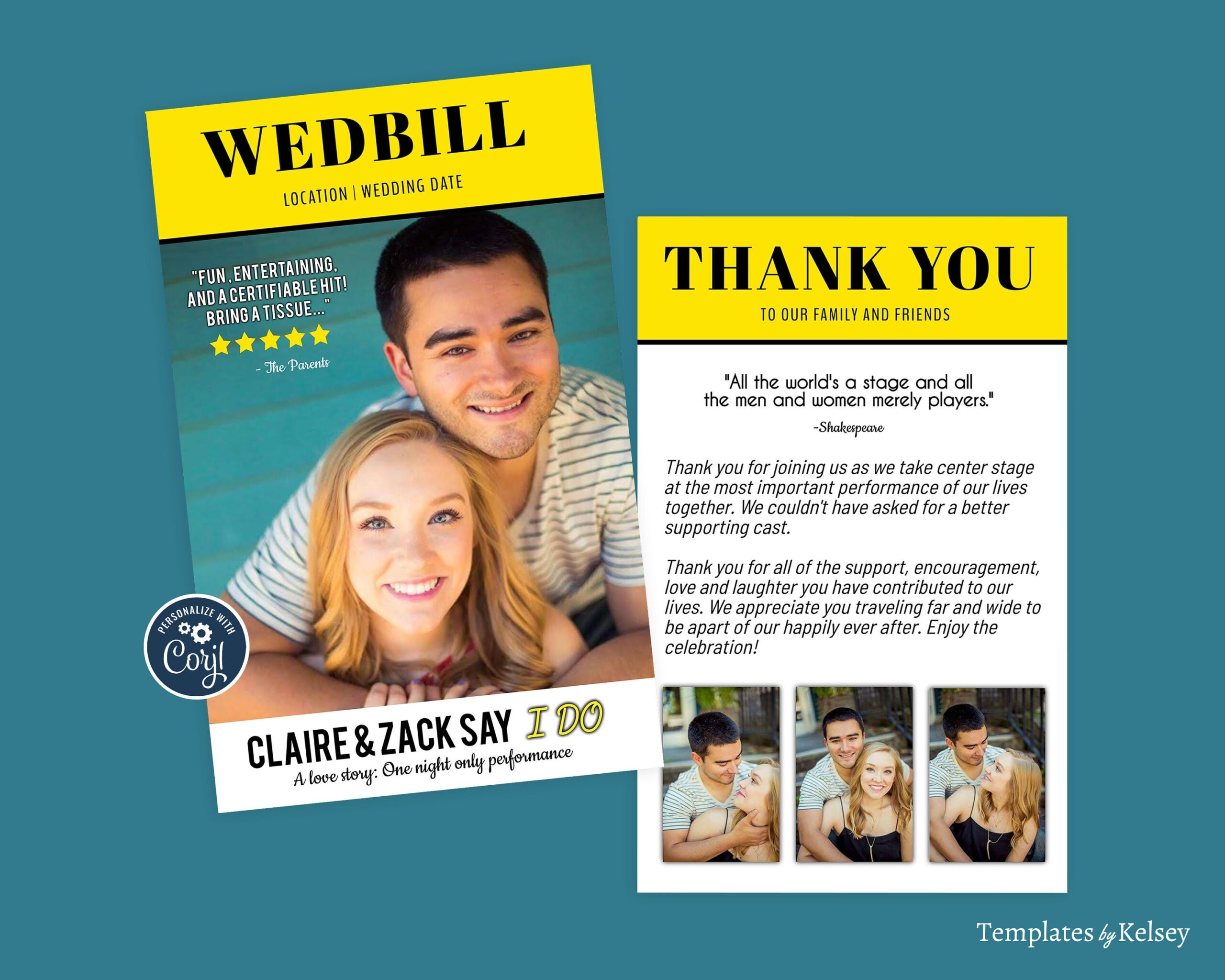 Wedding Program Template Broadway Theatre Playbill themed Wedding Program Template Broadway Theatre Playbill themed