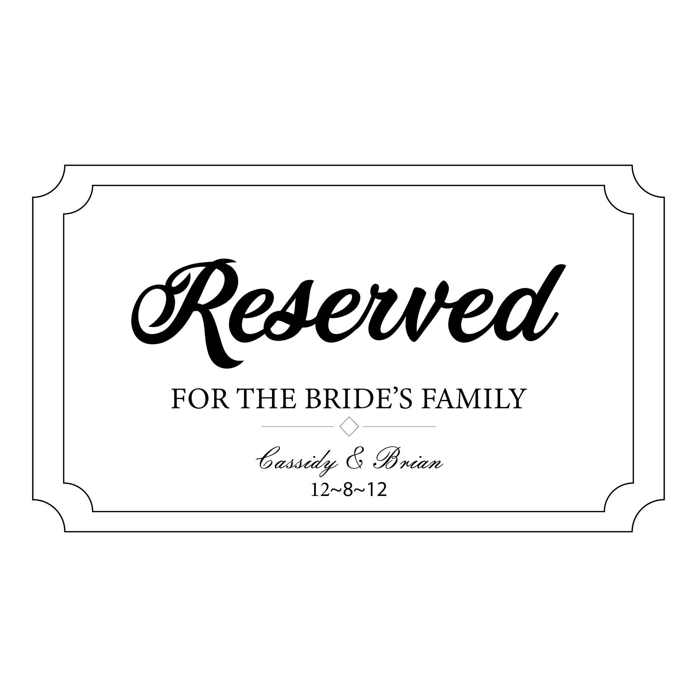 Wedding Reserved Table Sign Template Greenery Reserved Sign 