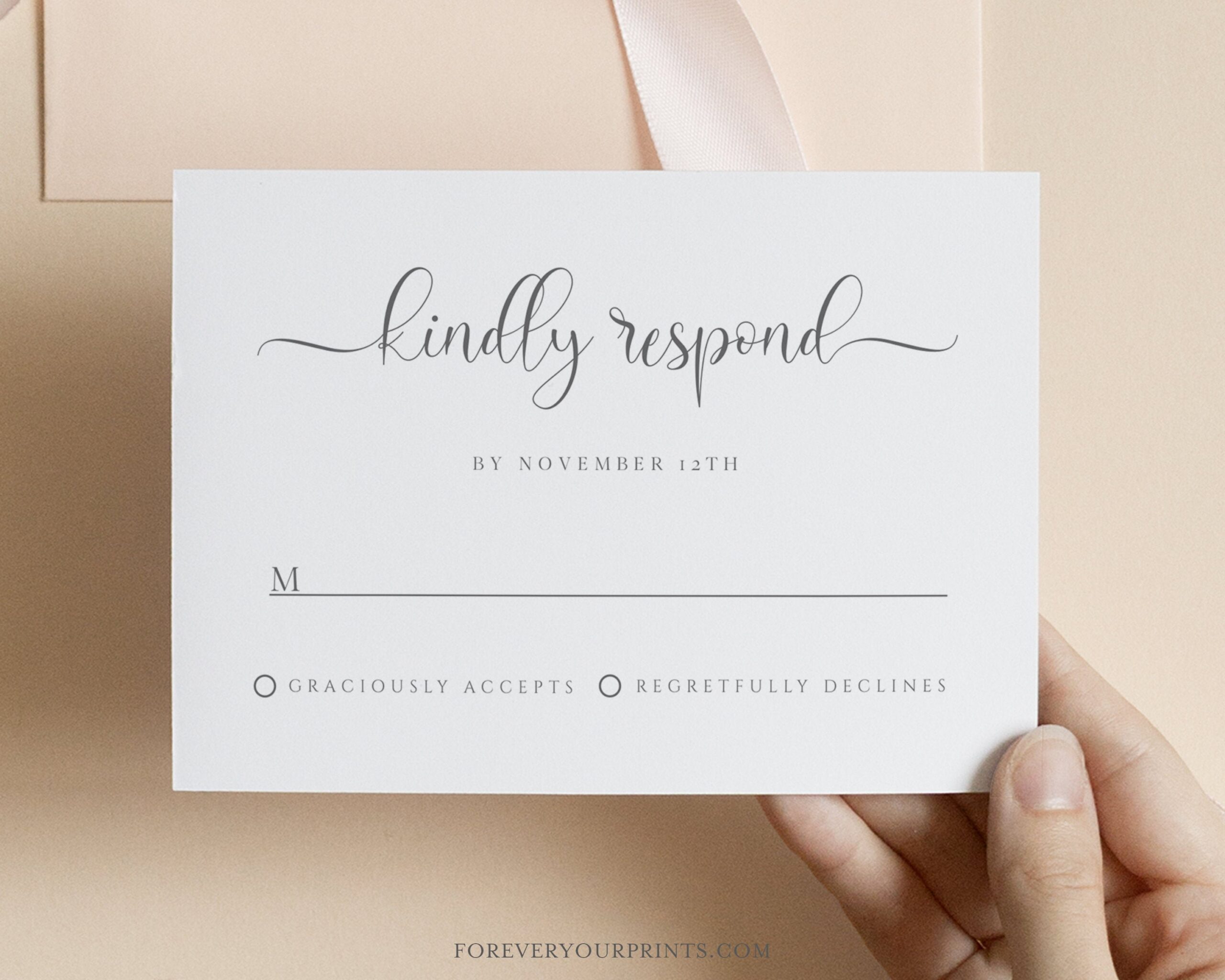 Wedding RSVP Card Template Minimalist RSVP Card Printable Reply Card Wedding Response Card Editable Template Etsy Hong Kong
