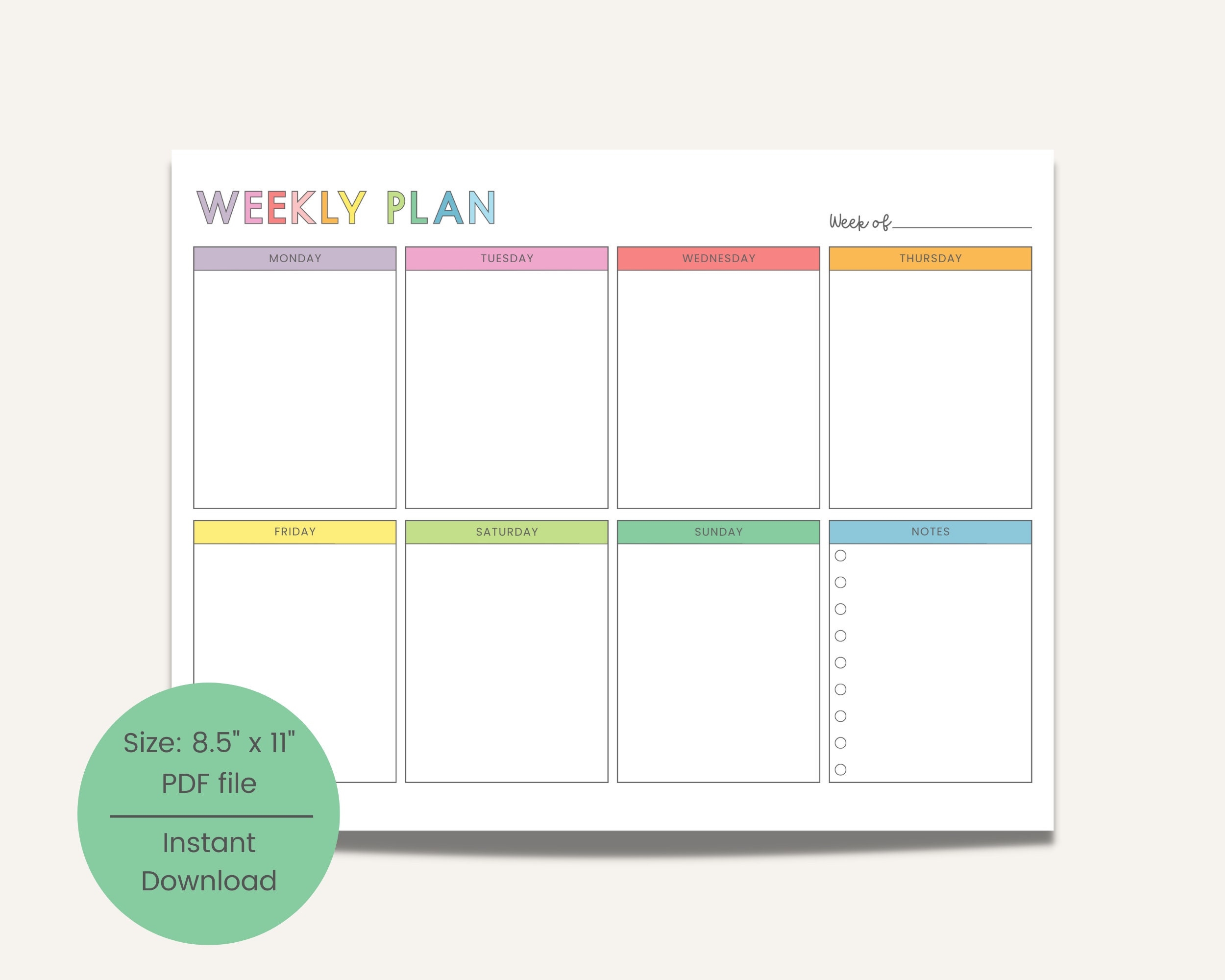 Weekly Planner Printable Weekly Schedule For Kids Family To Do 