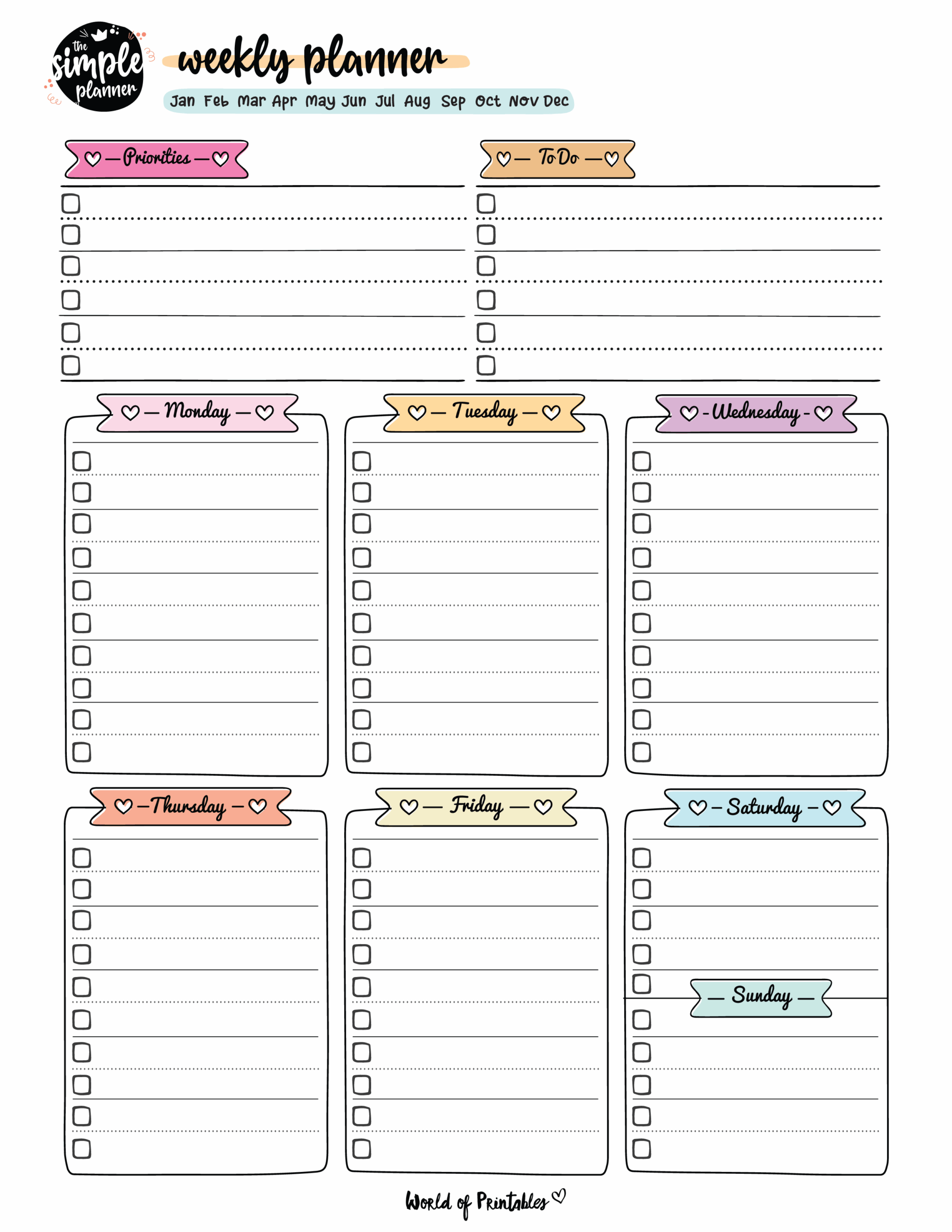 Weekly Planner Templates World Of Printables Weekly Planner Templates World Of Printables