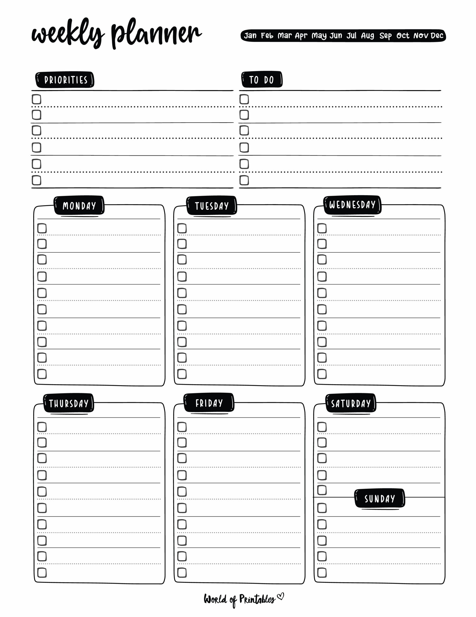 Free Printable Planner Templates Weekly