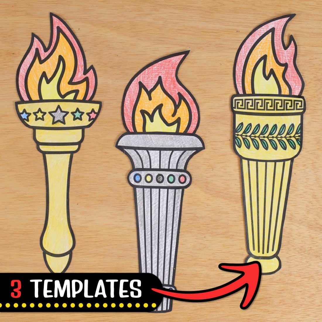Free Printable Olympic Torch Craft Template