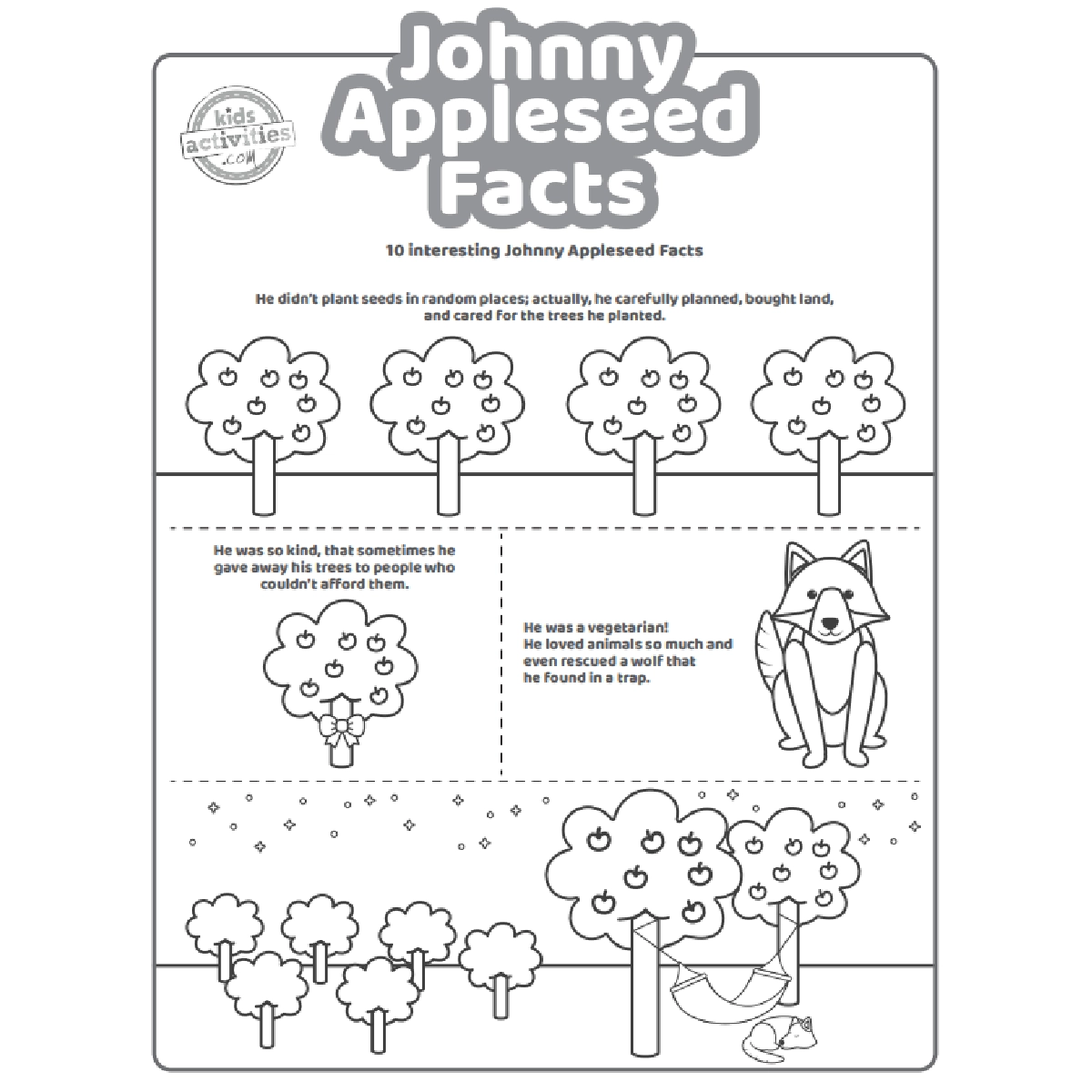 Printable Johnny Appleseed Worksheets
