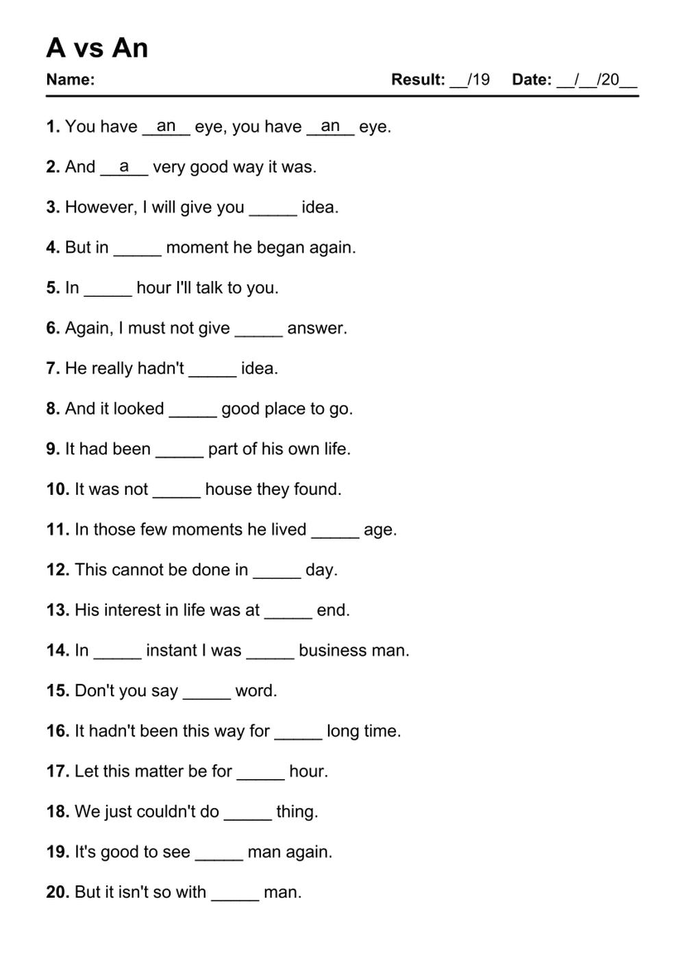 Printable English Worksheets For Beginners Adults