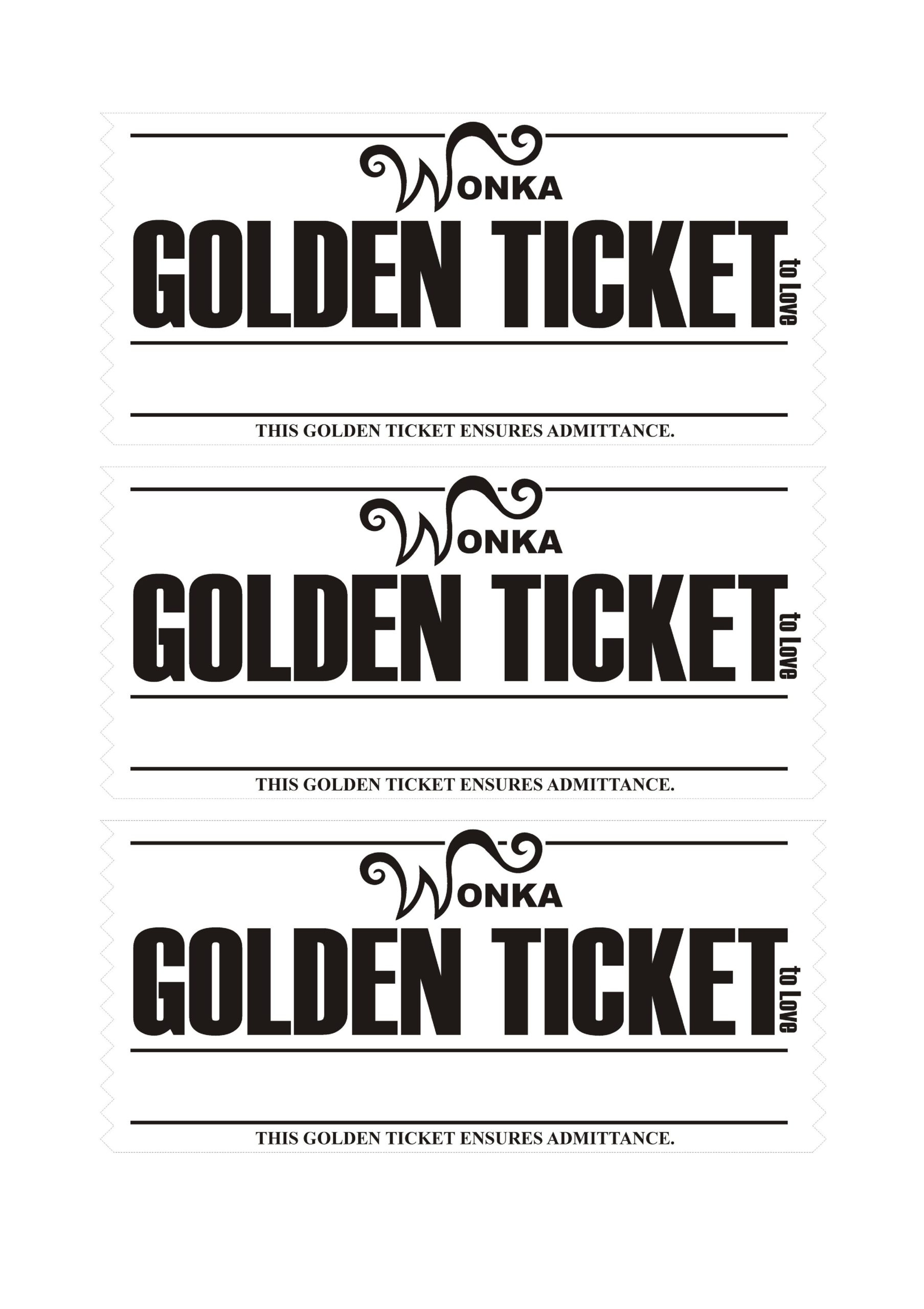 13 Editable Golden Ticket Templates Free Downloads 