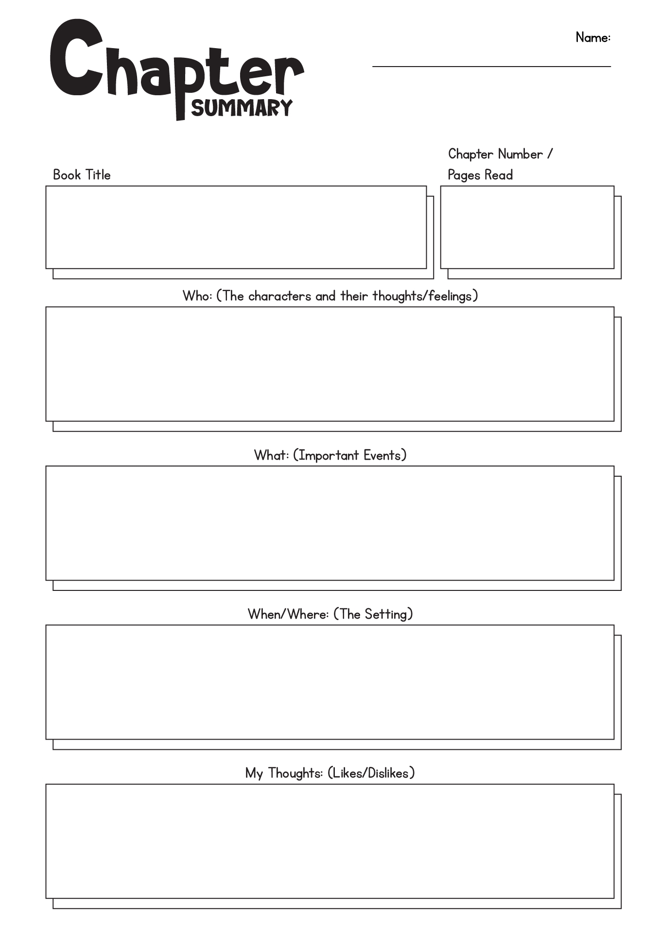 Free Printable Summarizing Worksheets