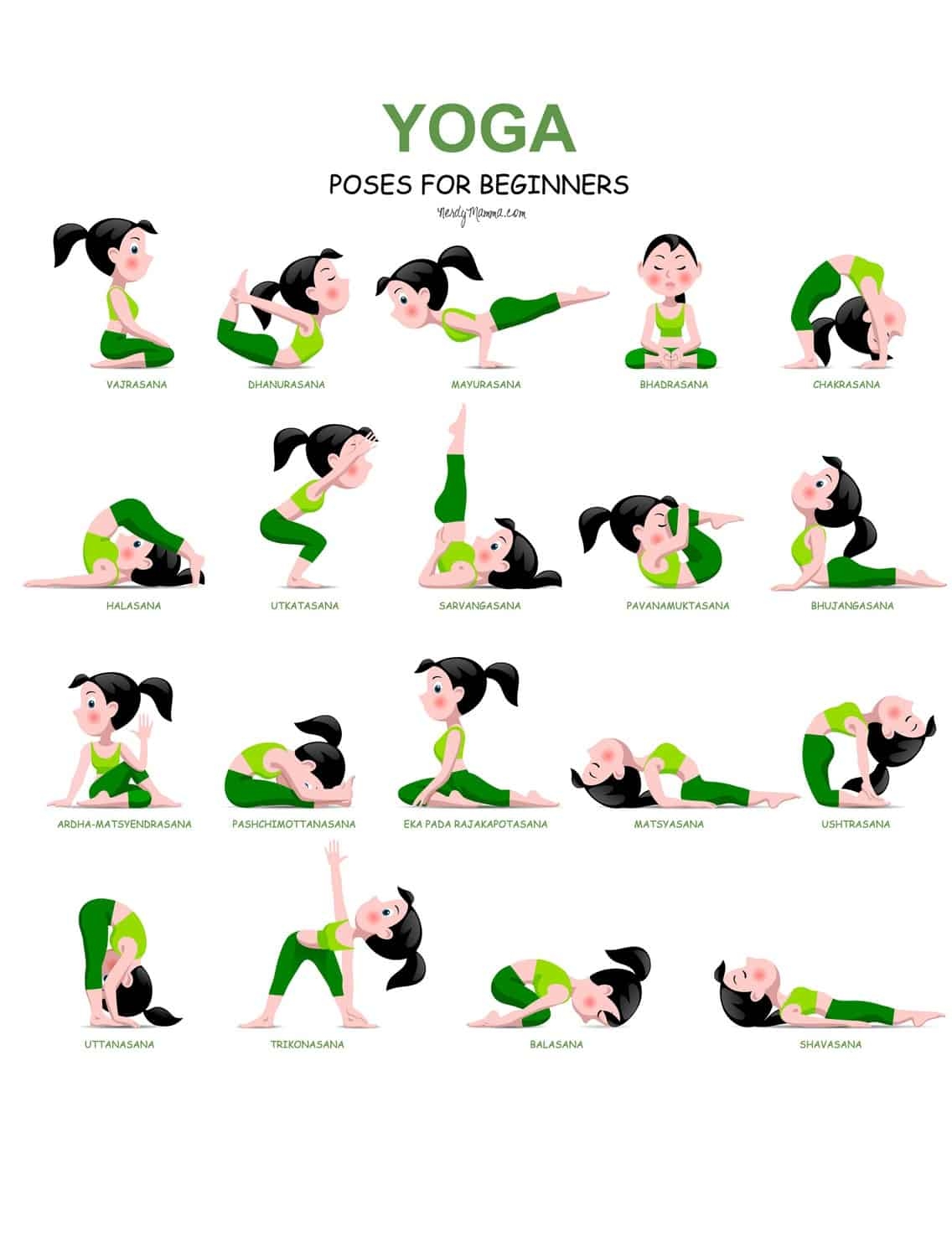 Free Printable Yoga Poses Chart