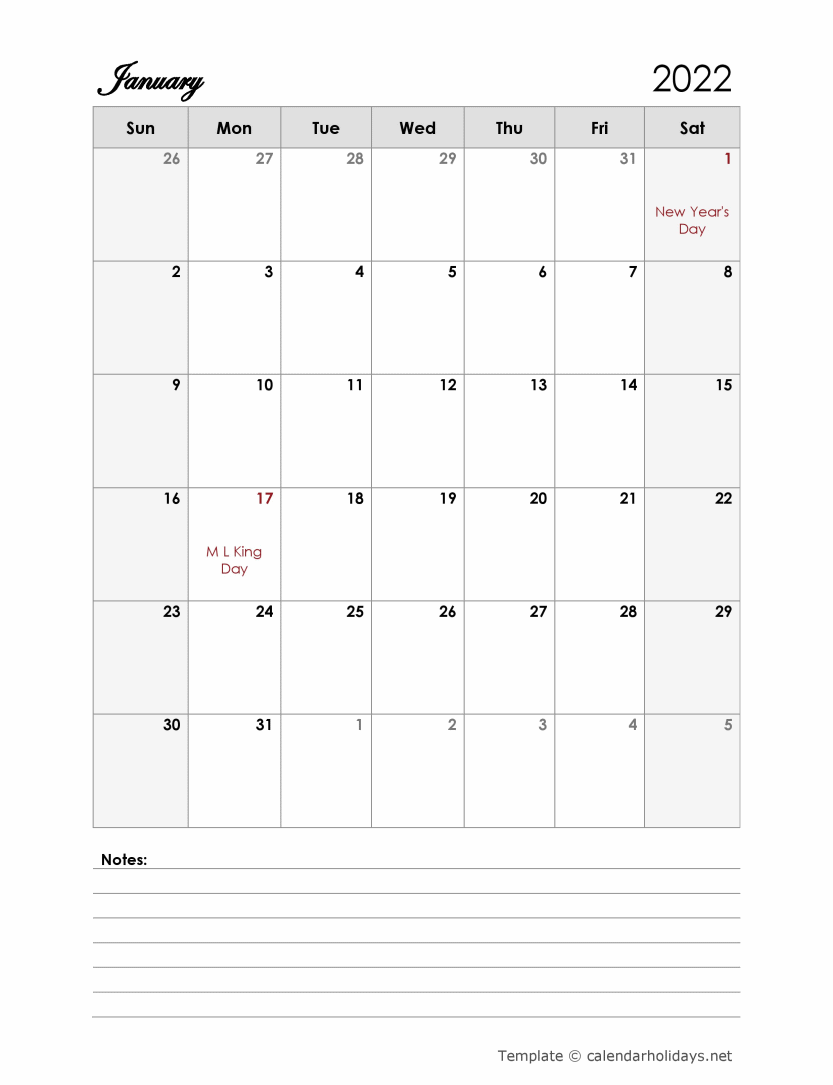 Free Printable Calendar With Big Boxes