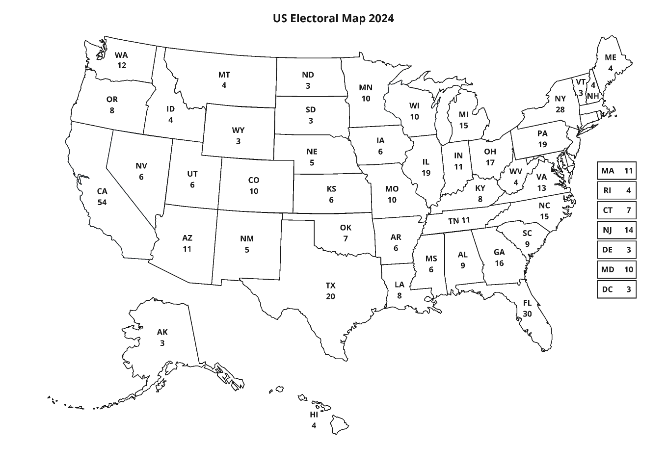 2024 Electoral Map For The US Presidential Elections Figma