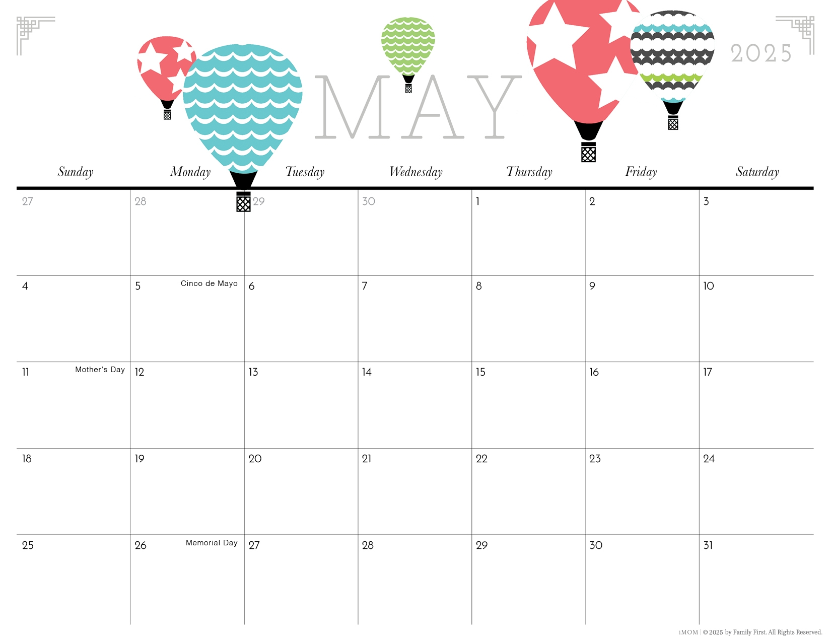 2025 Cute Printable Calendars For Moms IMOM