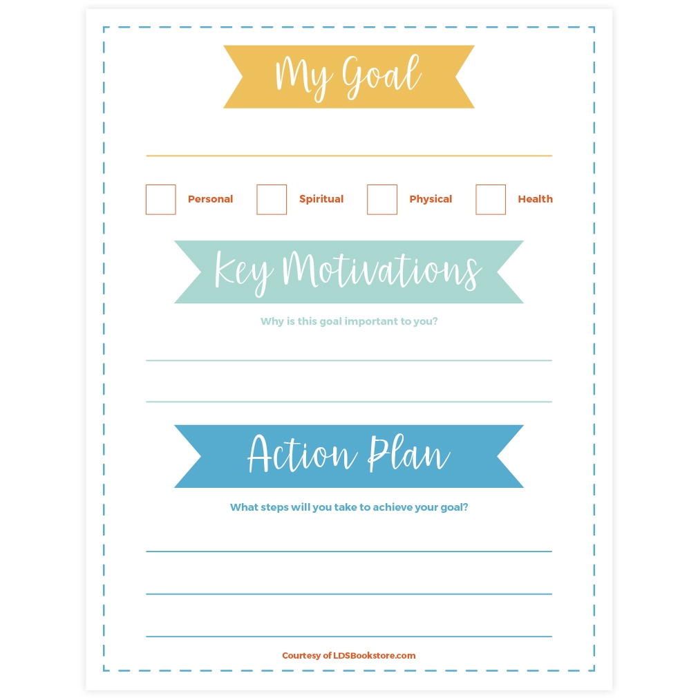Printable Lds Goal Setting Worksheet