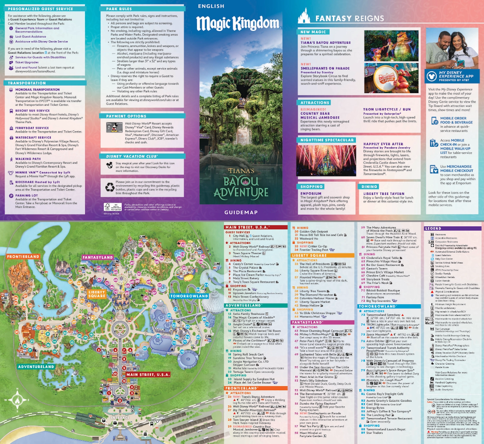 2025 Magic Kingdom Map Of Disney World Printable PDF 