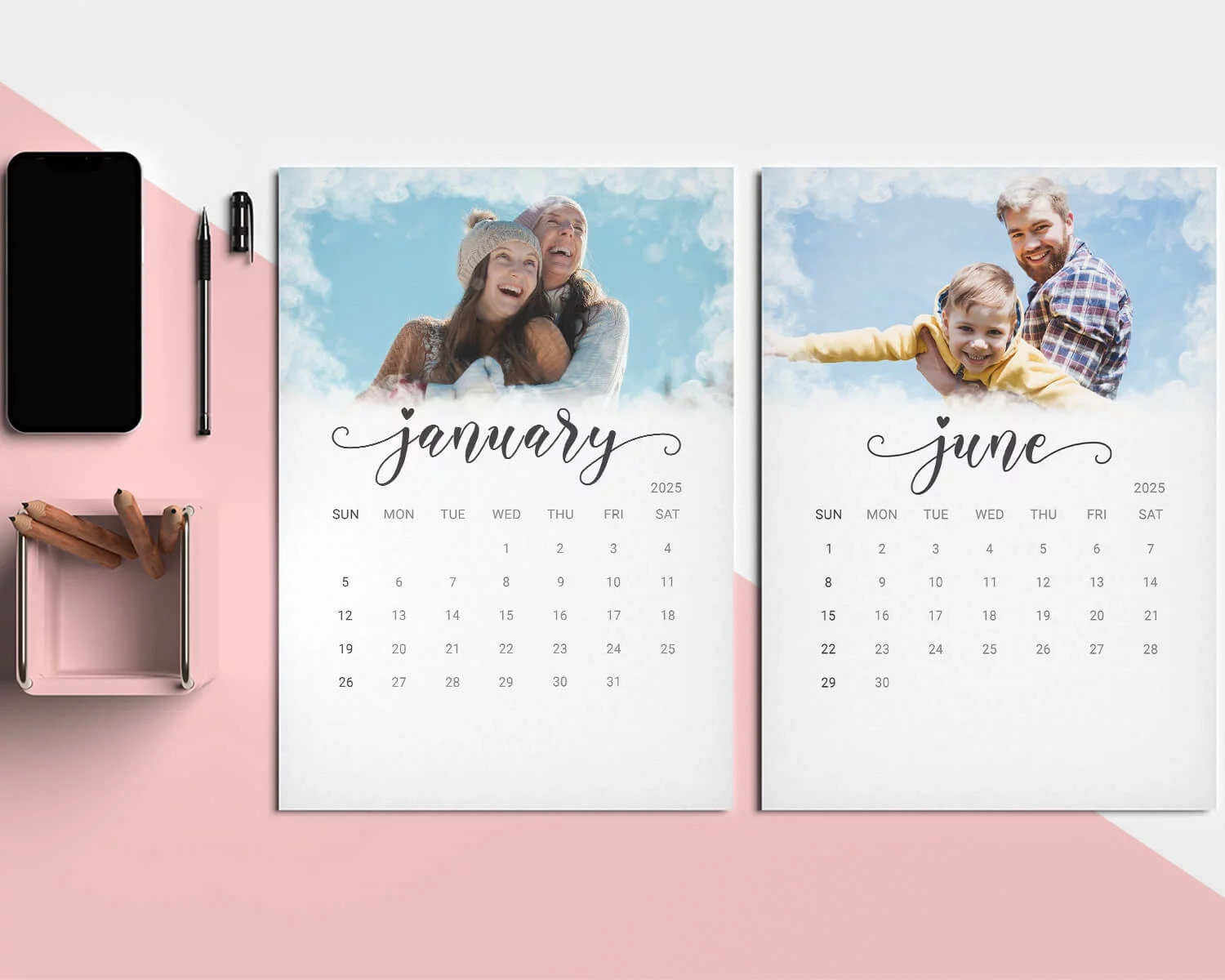 2025 Photo Calendar Template Printable Calendar Easy Editable With Corjl Or Photoshop Monthly Calendar Desk Calendar Wall Calendar Design It For Our Digital Designs For You