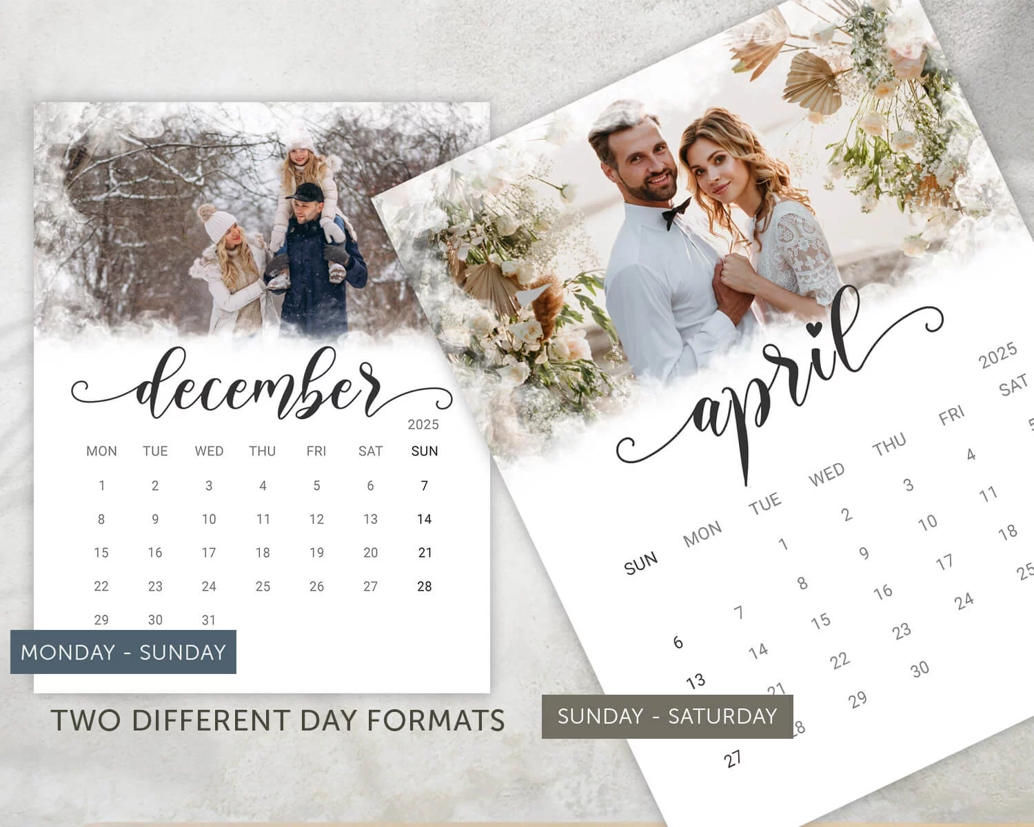 2025 Photo Calendar Template Printable Calendar Easy Editable With Corjl Or Photoshop Monthly Calendar Desk Calendar Wall Calendar Design It For Our Digital Designs For You