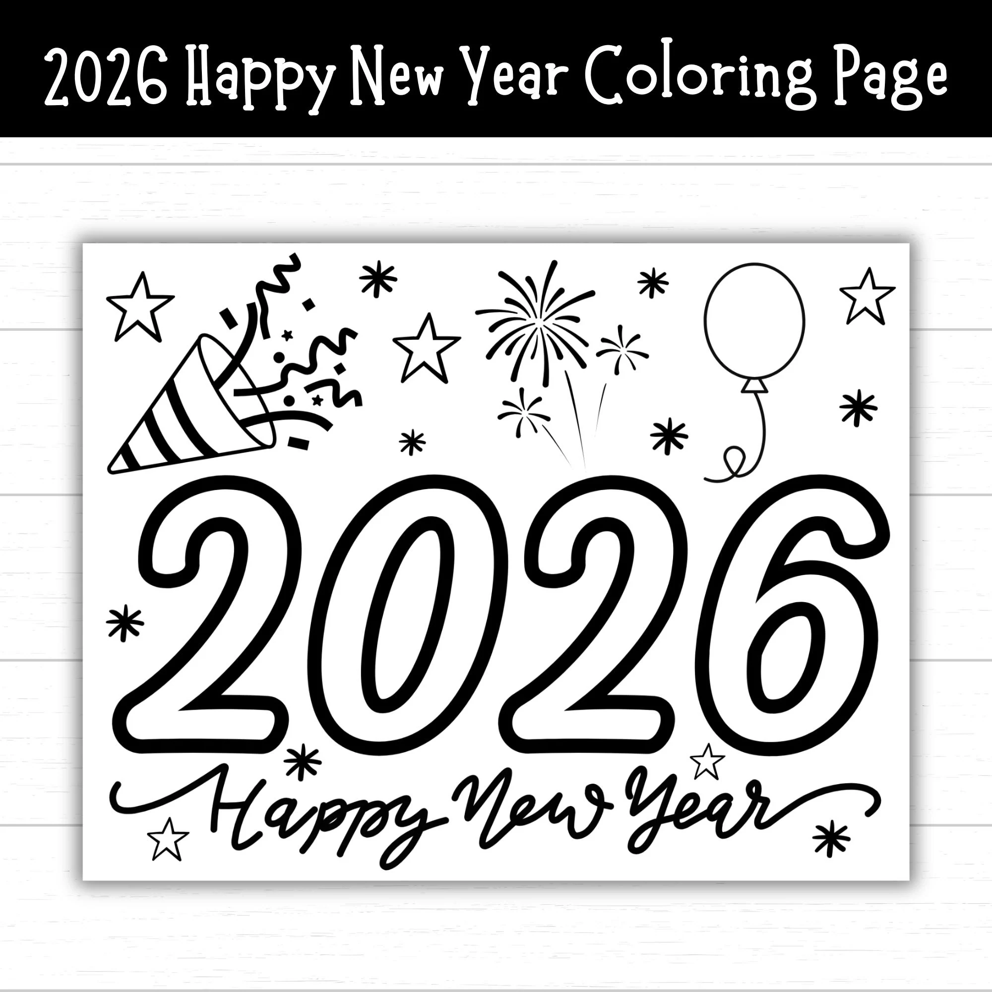 2026 Coloring Sheet Printable