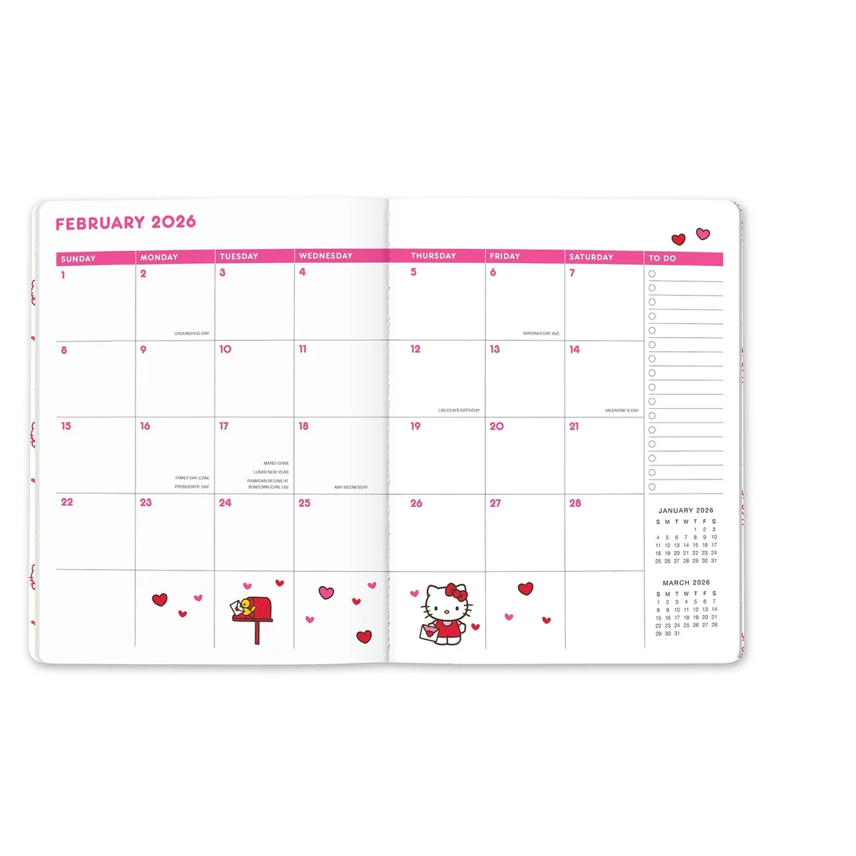 2026 Hello Kitty Playful Pink Just Right Monthly Planner Little Craft Place