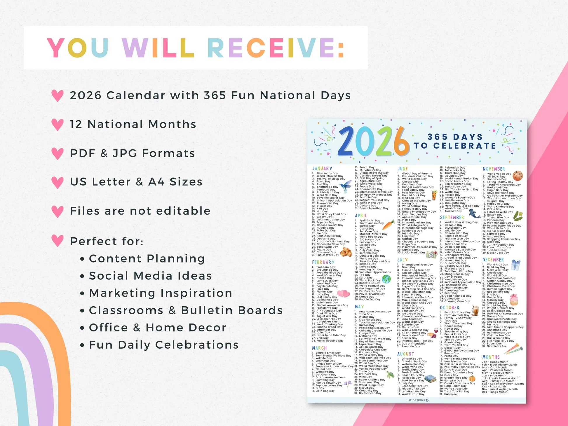 2026 National Days Calendar