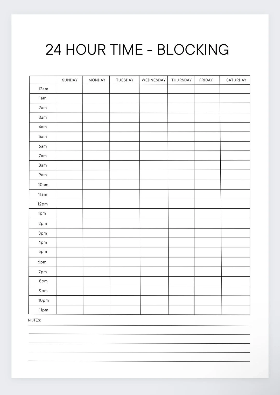 Printable 24 Hour Calendar Printable 24 Hour Calendar