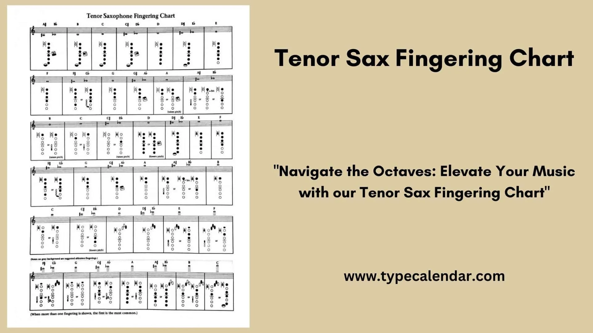 29 Free Printable Tenor Sax Fingering Charts PDF 