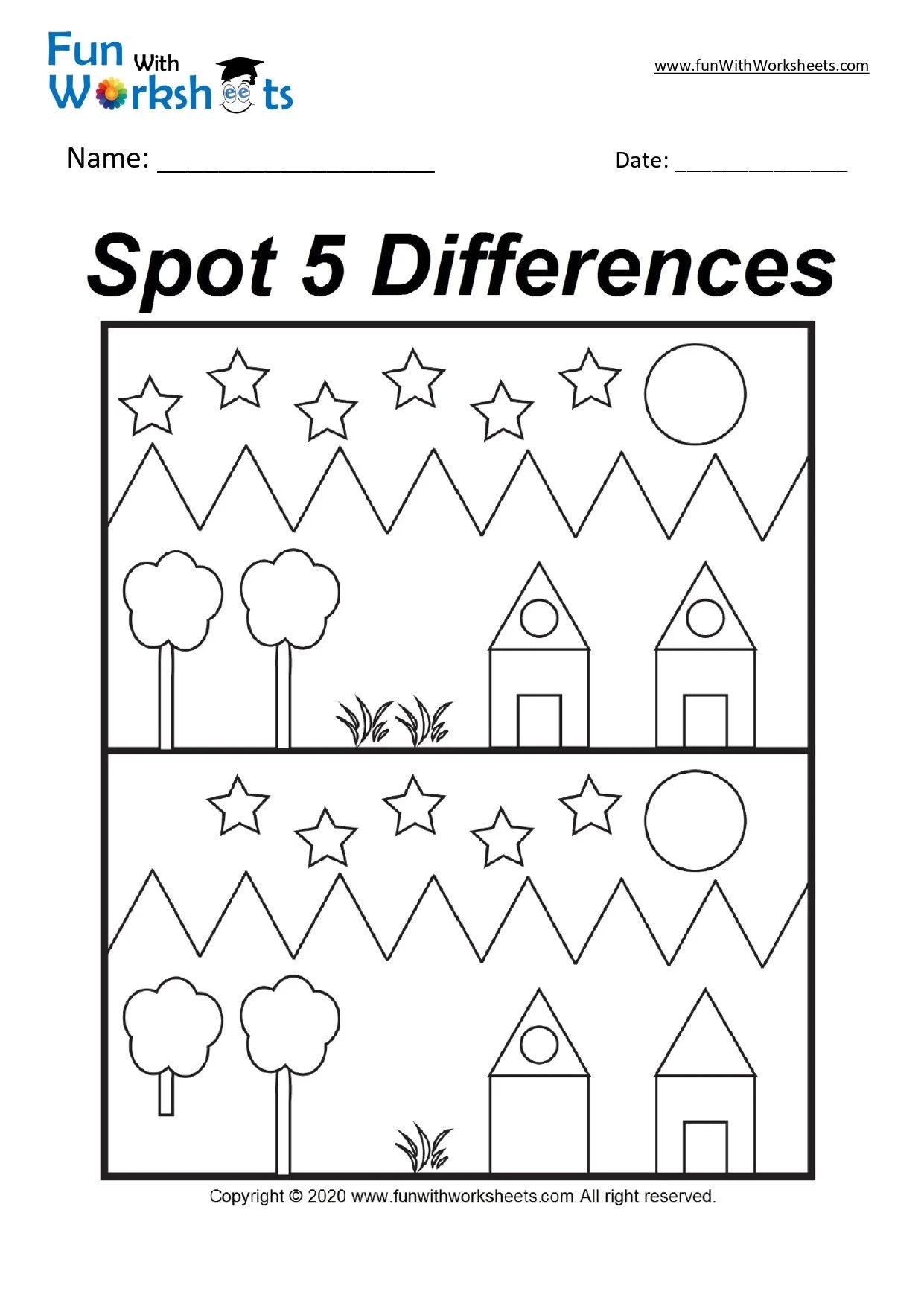 Printable Spot The Difference Worksheets