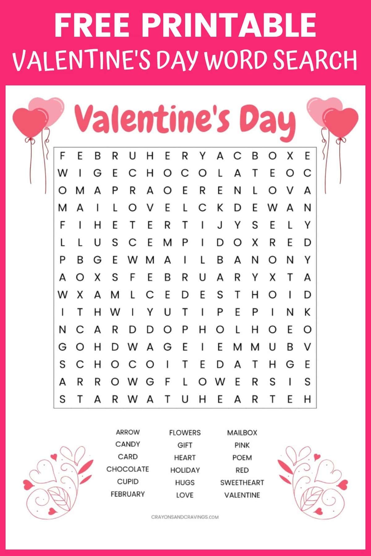 Free Printable Valentine’s Activity Sheets