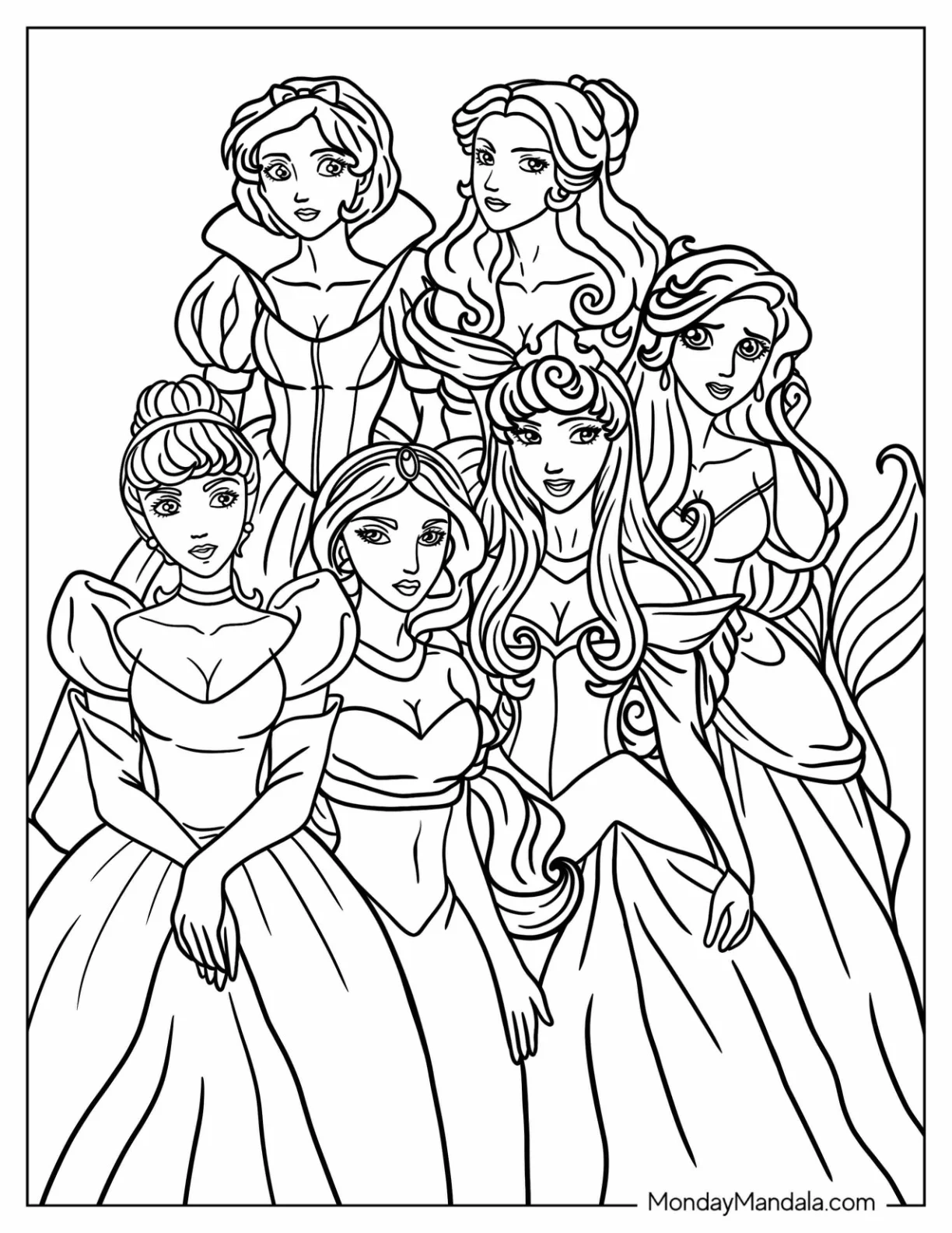 Disney Princess Printable Coloring Sheets