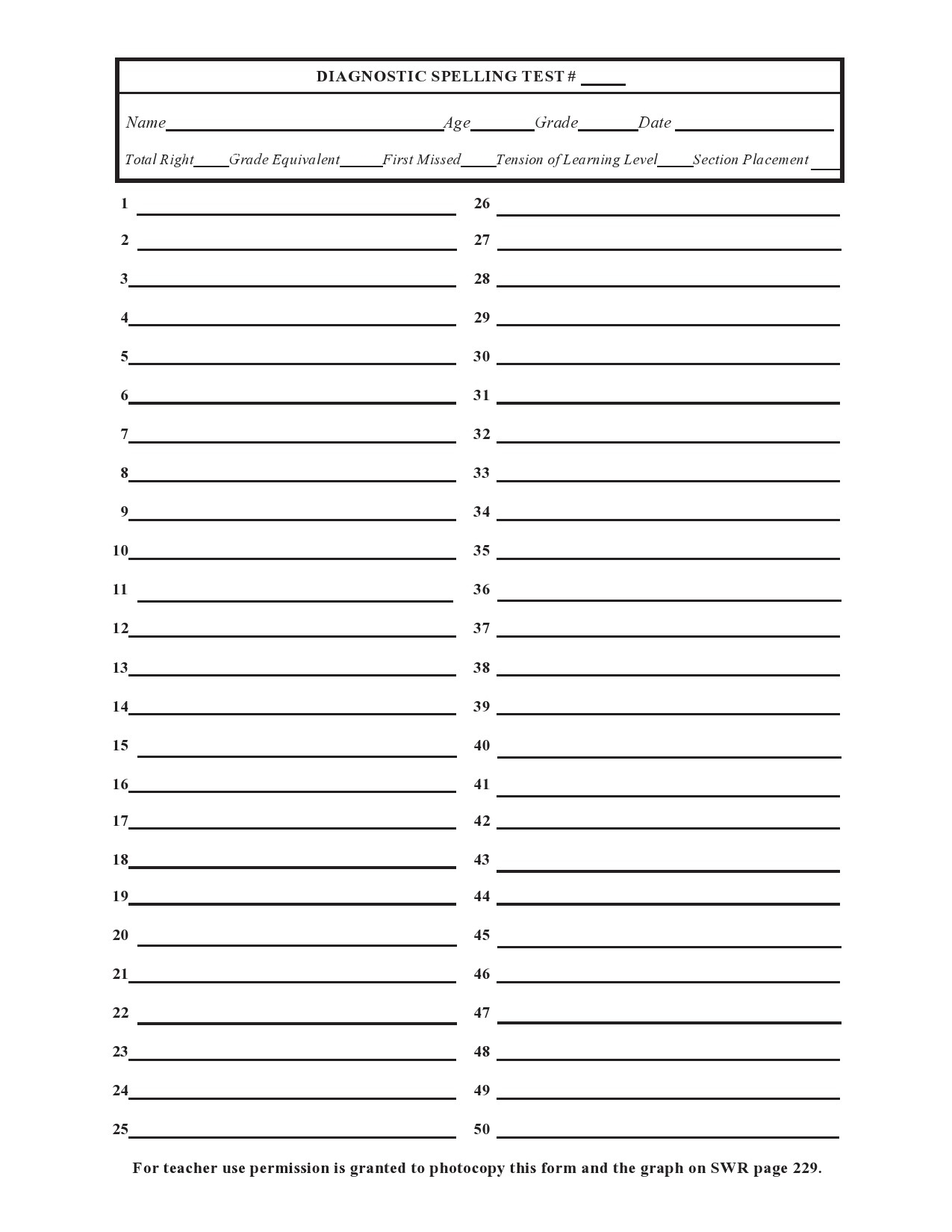 Free Printable Spelling Sheets