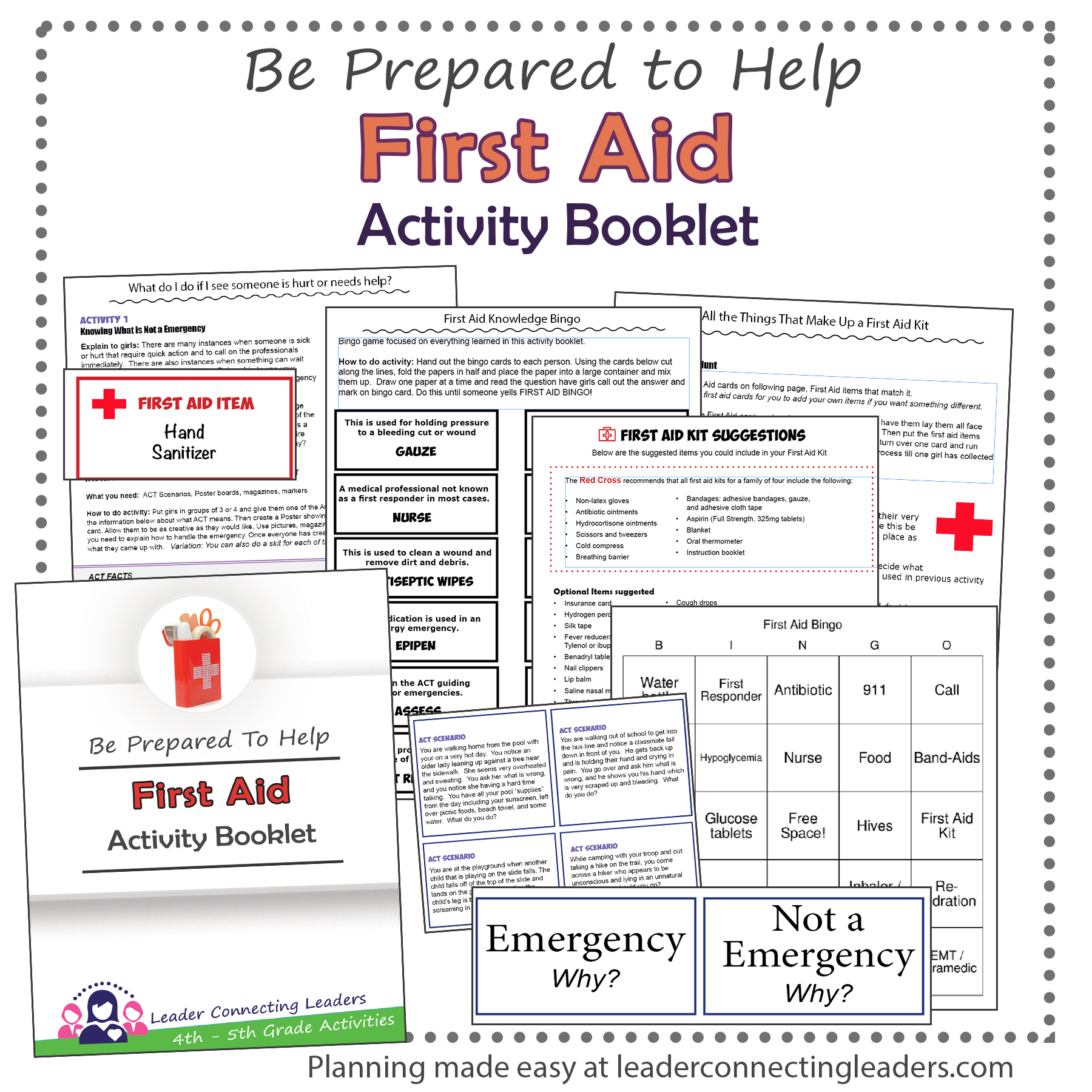 4th 5th Grade Be Prepared To Help First Aid Activity Booklet By Teach Simple