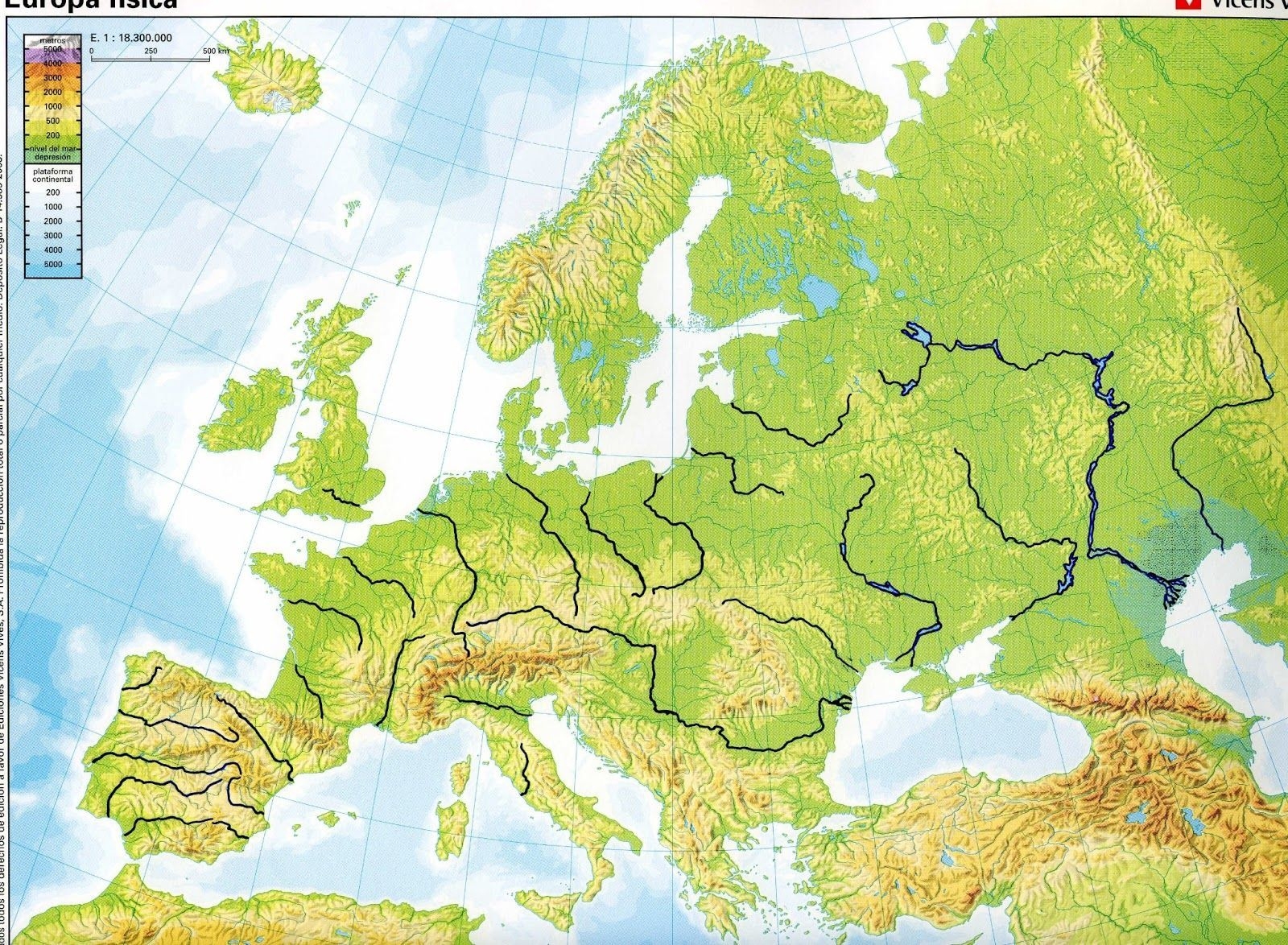Physical Map Of Europe Printable Physical Map Of Europe Printable